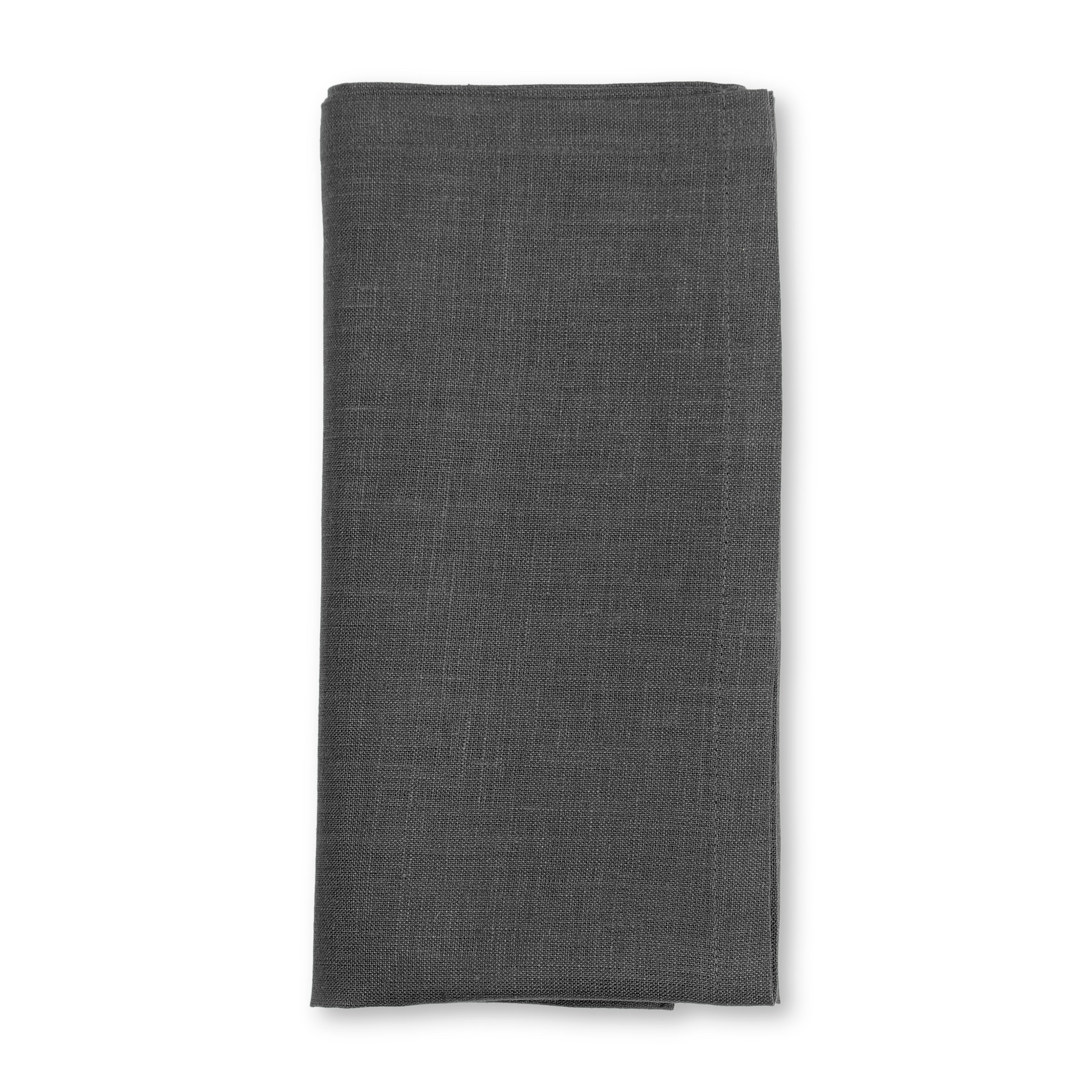 Charcoal Grey Linen Kitchen Towel, 17 x 26 inch, 3 pcs