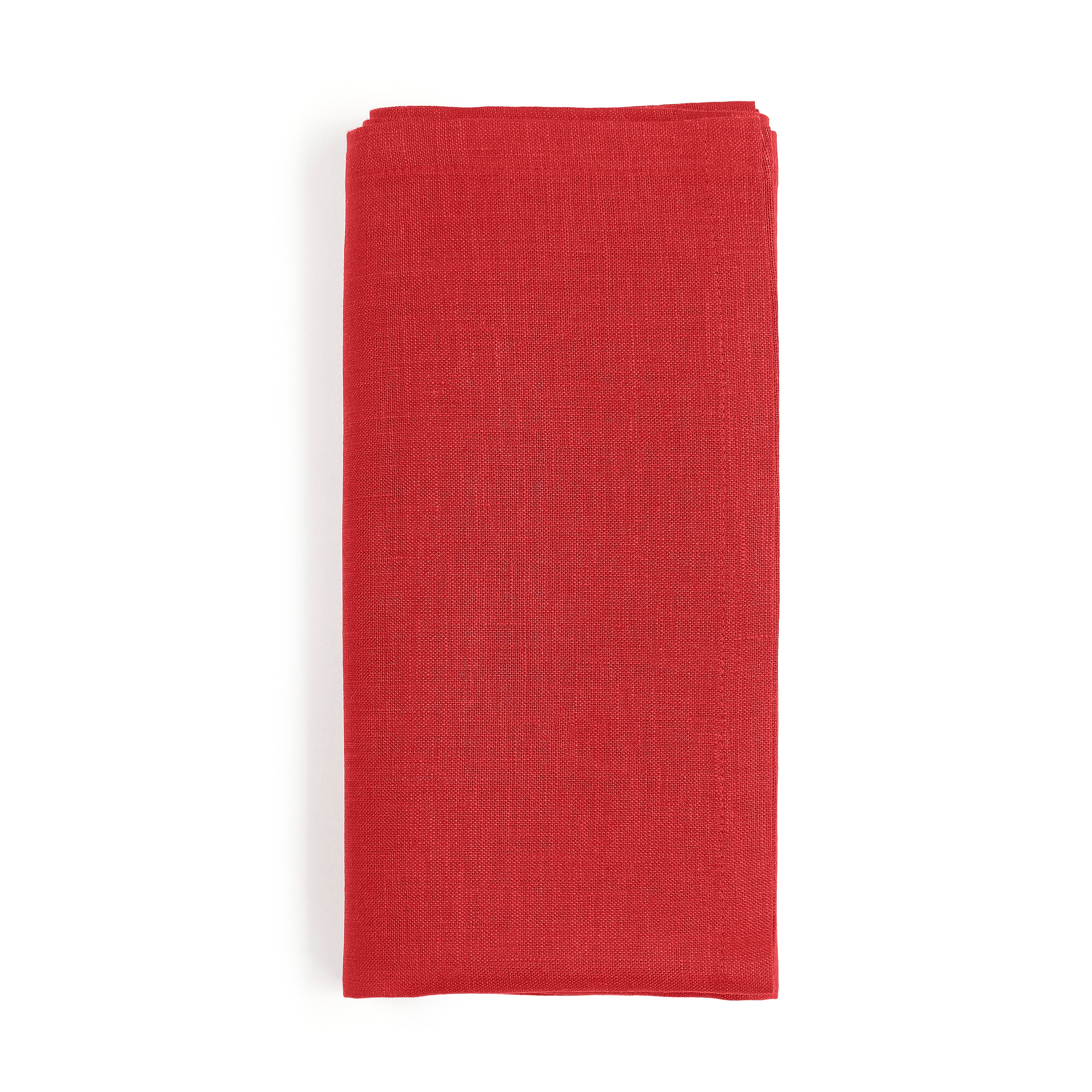 Bright Red Linen Kitchen Towel, 17 x 26 inch, 3 pcs