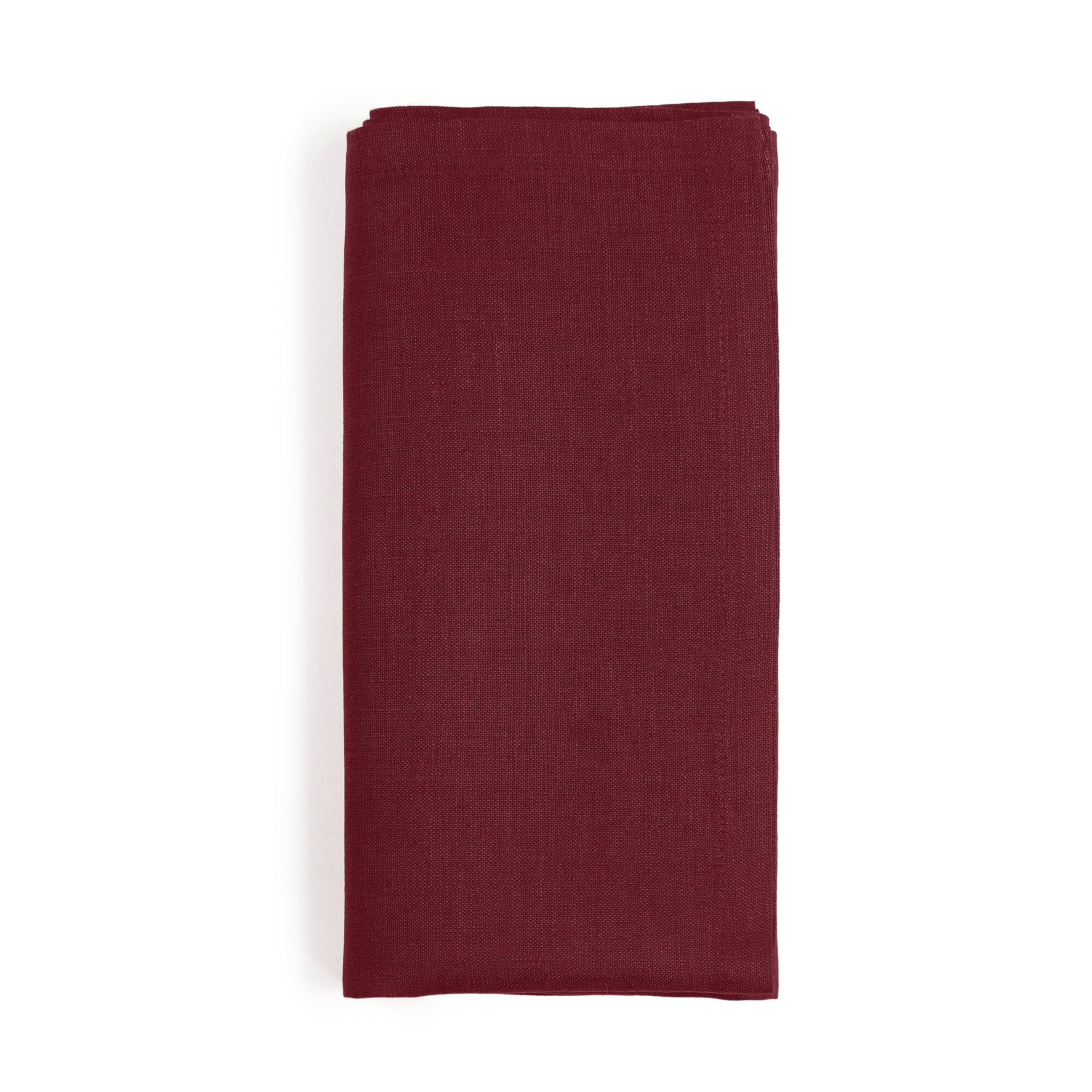 Dark Red Linen Kitchen Towel, 17 x 26 inch, 3 pcs