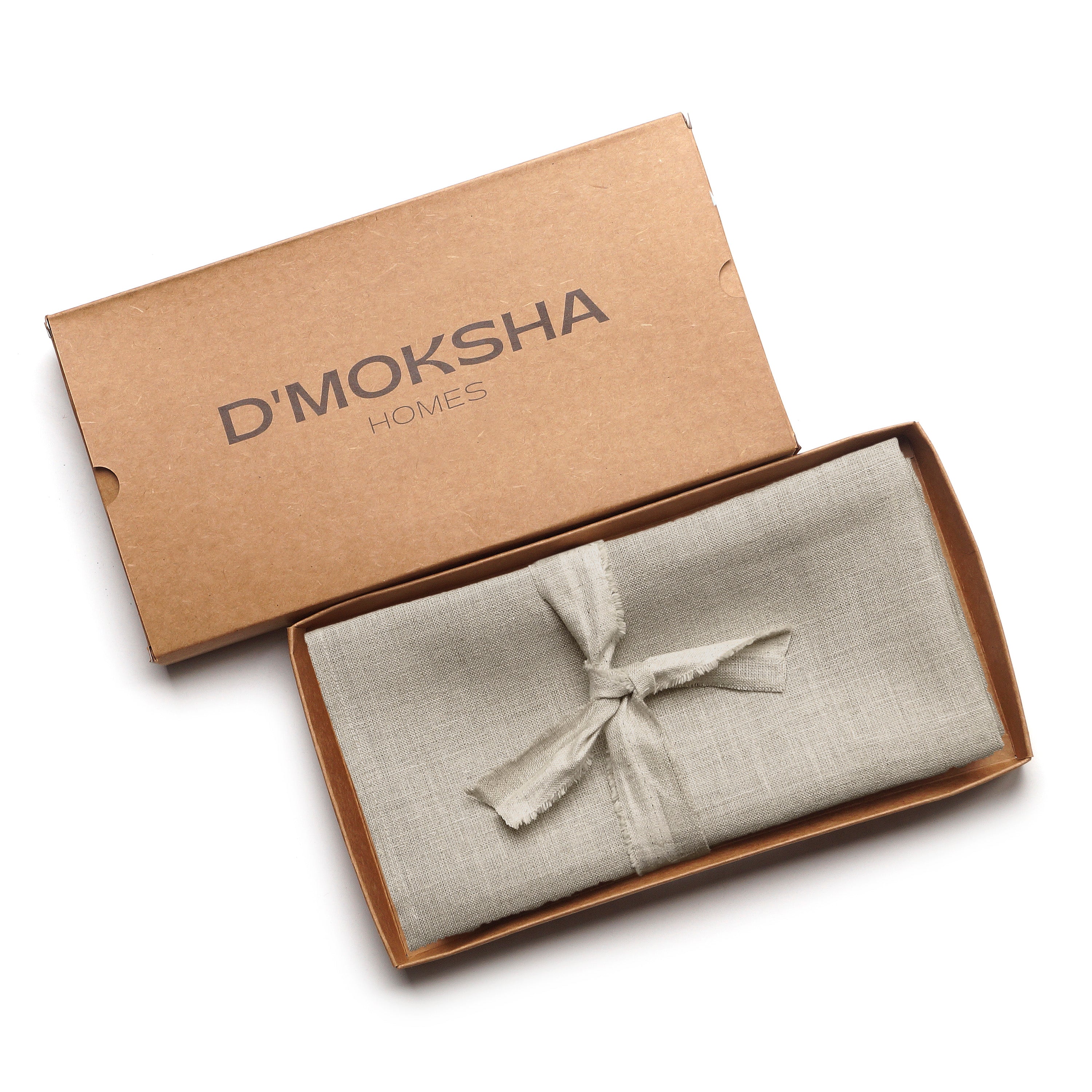 Natural pure linen dinner napkins folded to show fabric texture