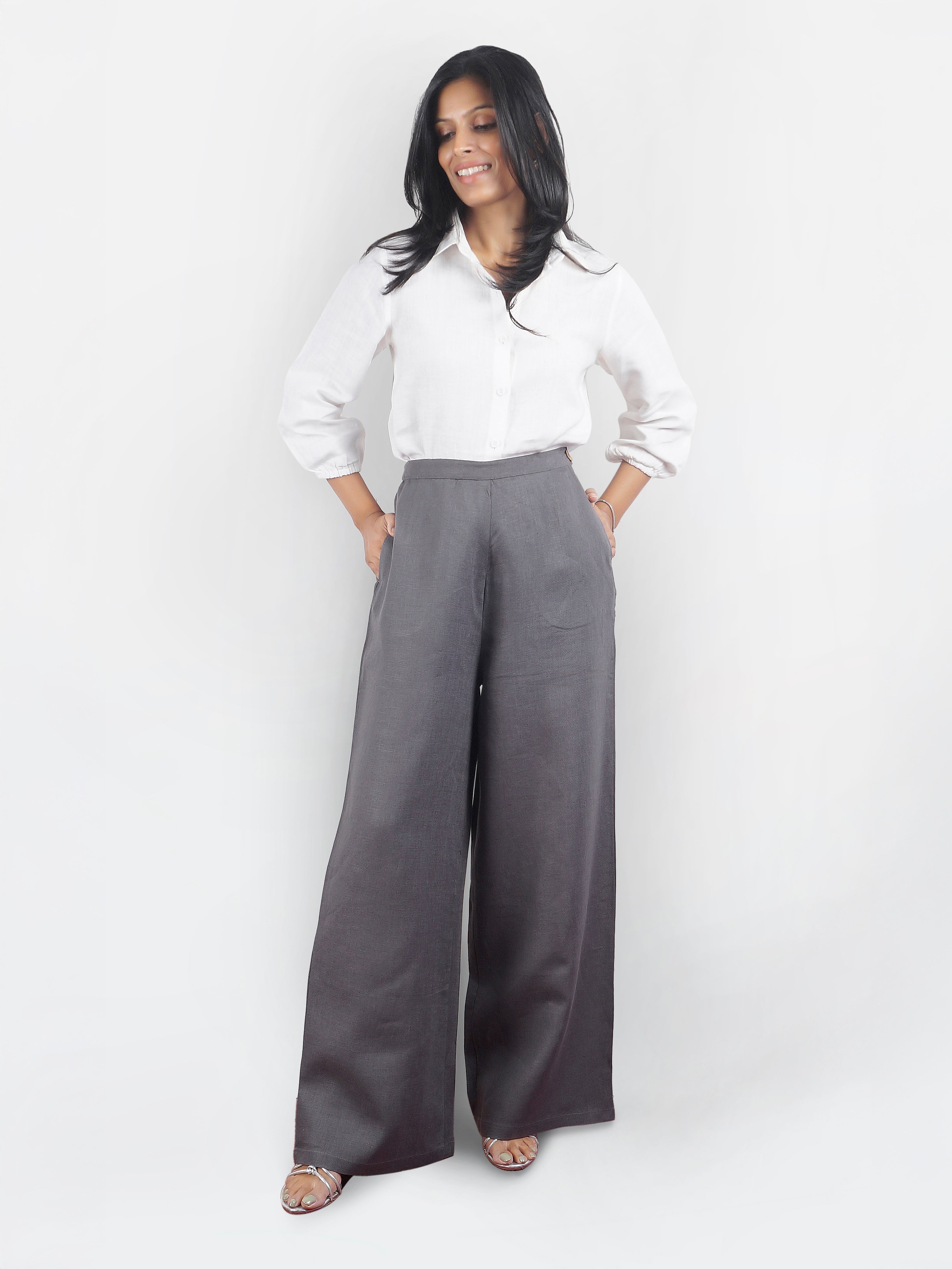 Charcoal Grey Linen Pant