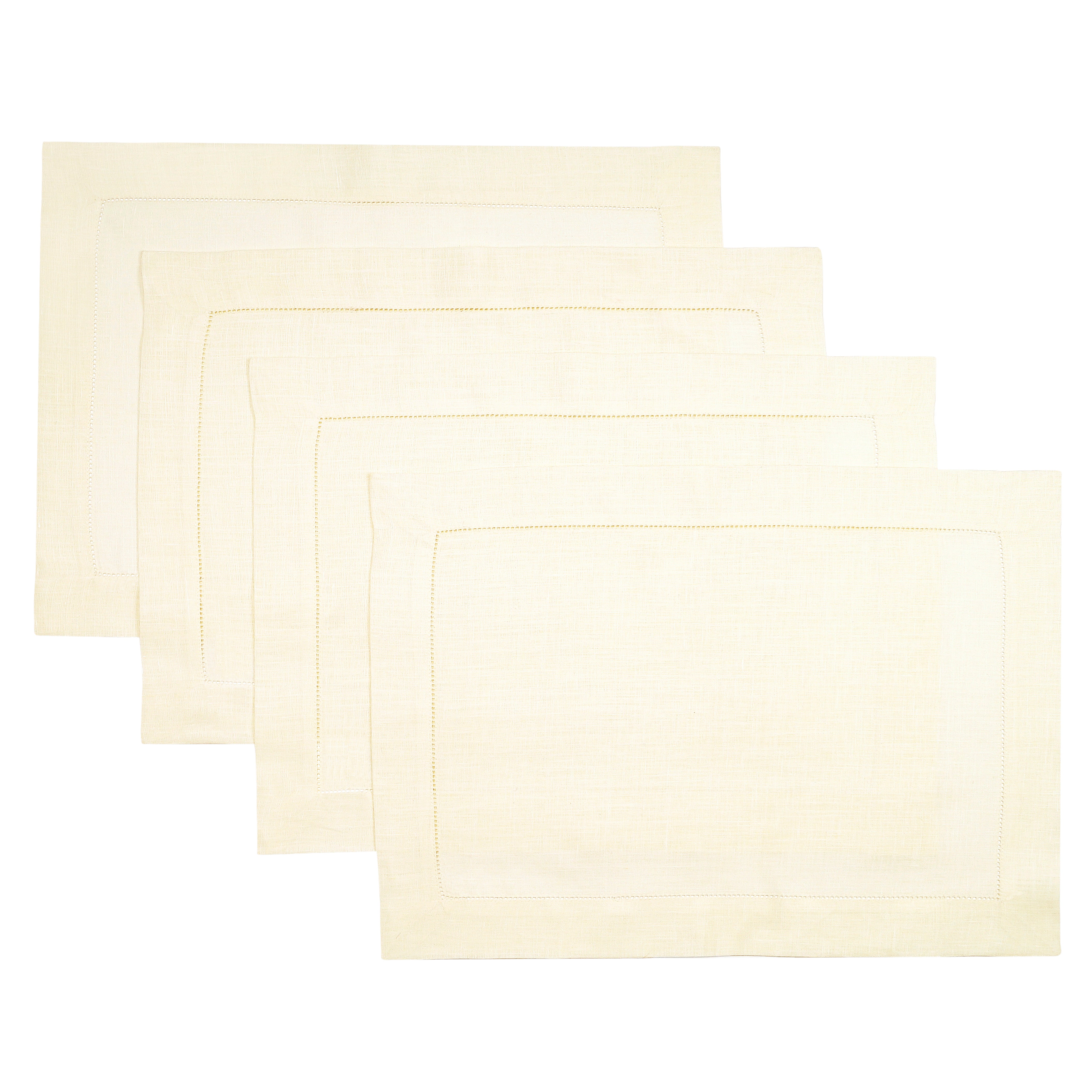 Signature Linen™ Ivory Placemats - Hemstitch, 4 pcs