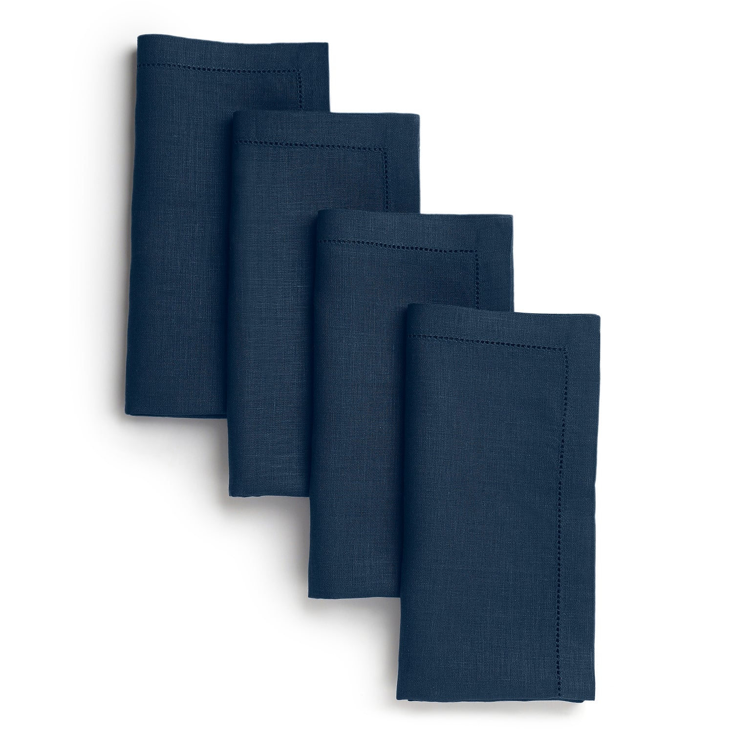 Signature Linen™ Navy Blue Dinner Napkins - Hemstitch, 4 pcs