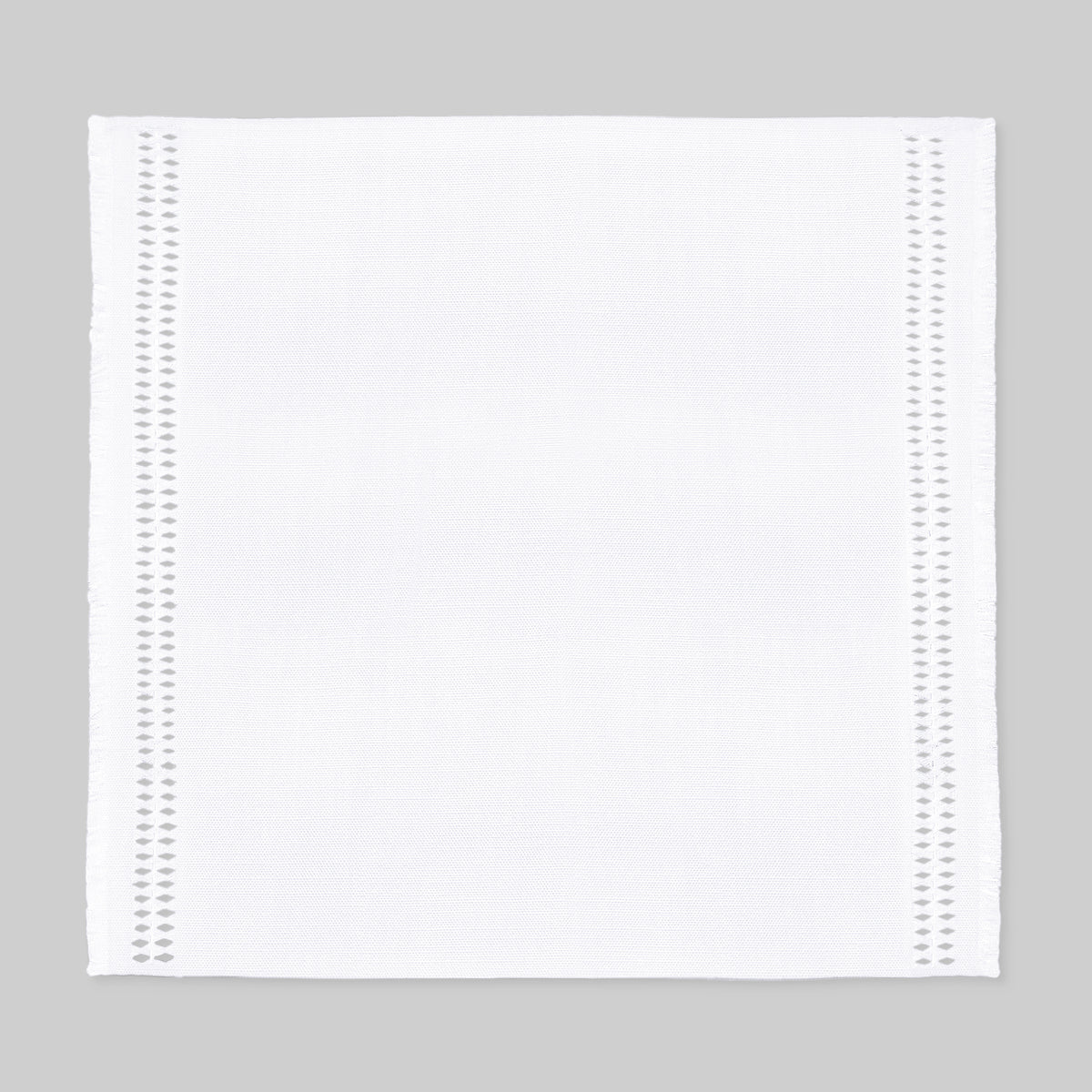 Chambray cream and white faux linen dinner napkins with hand-hemstitch edge, 20 x 20 inches, set of 6