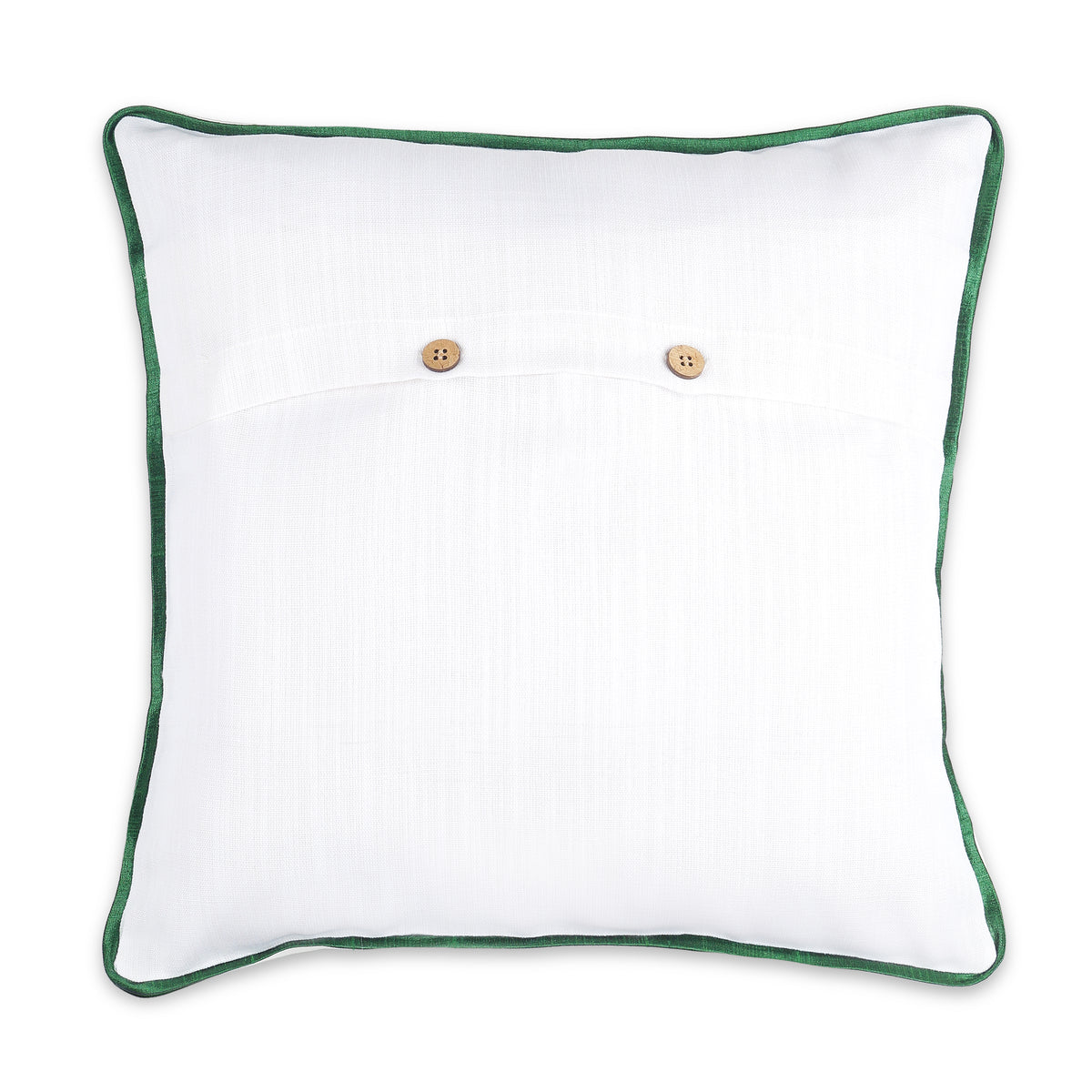 Marrow Edge Pillow Cover - White and Emerald Green