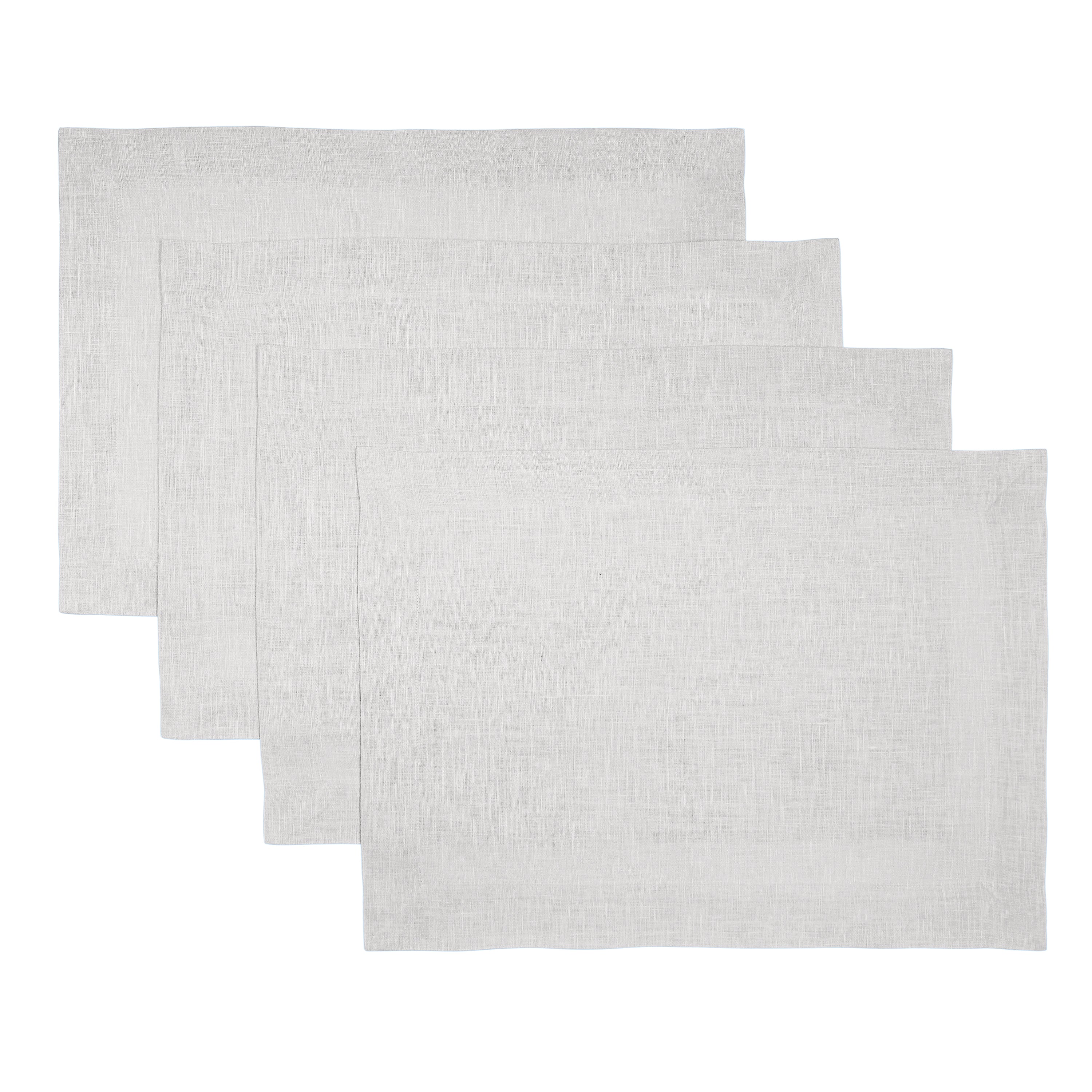 Silver grey pure linen placemats styled on a dining table