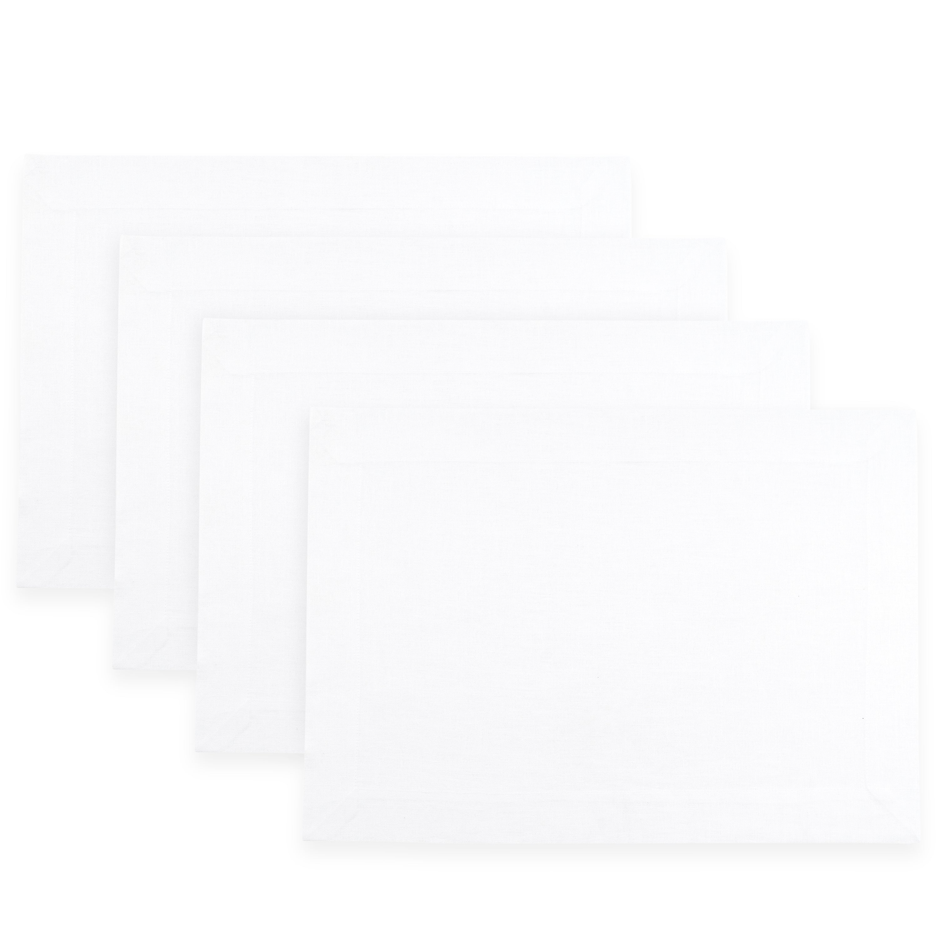 White pure linen placemats styled on a dining table