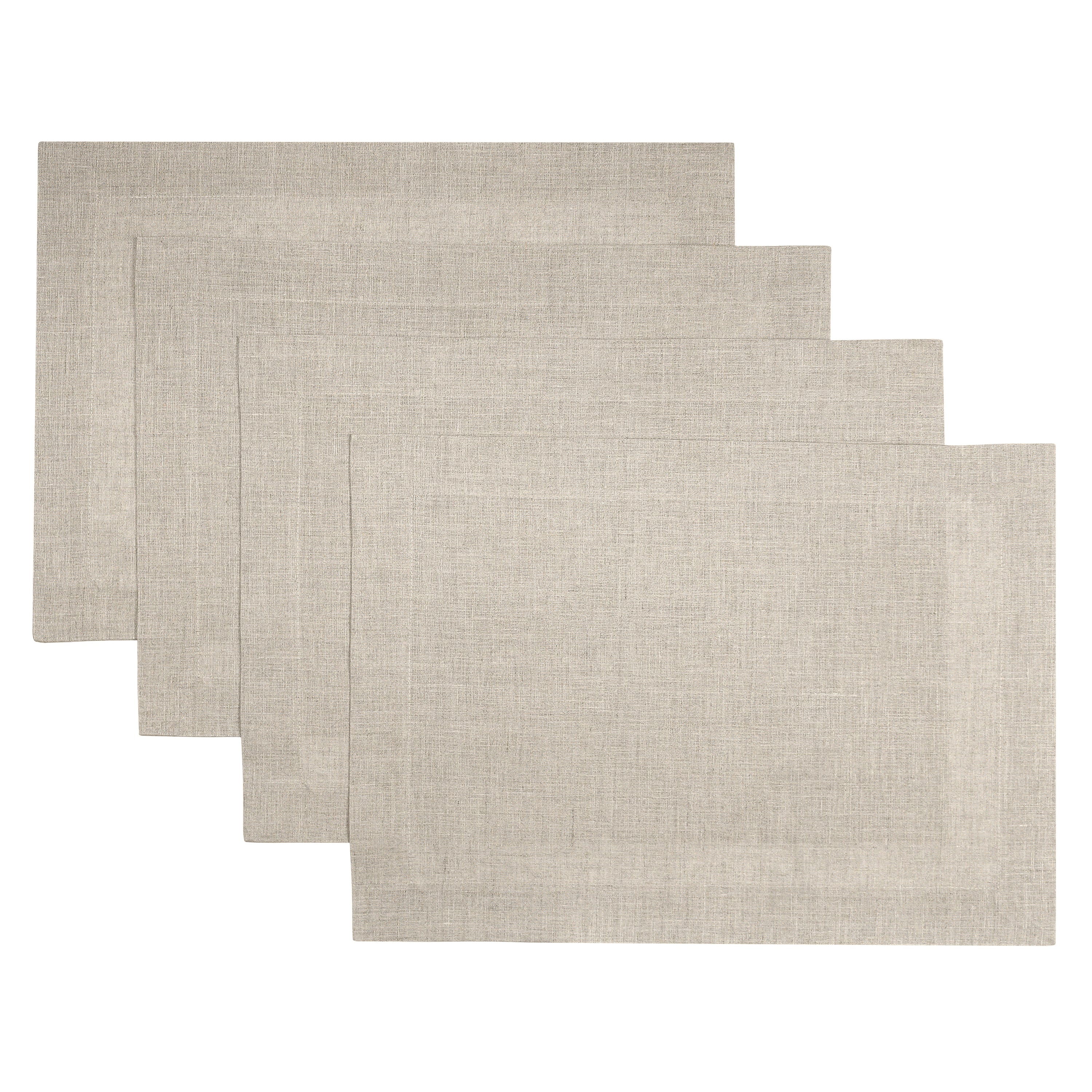 Natural pure linen placemats styled on a dining table