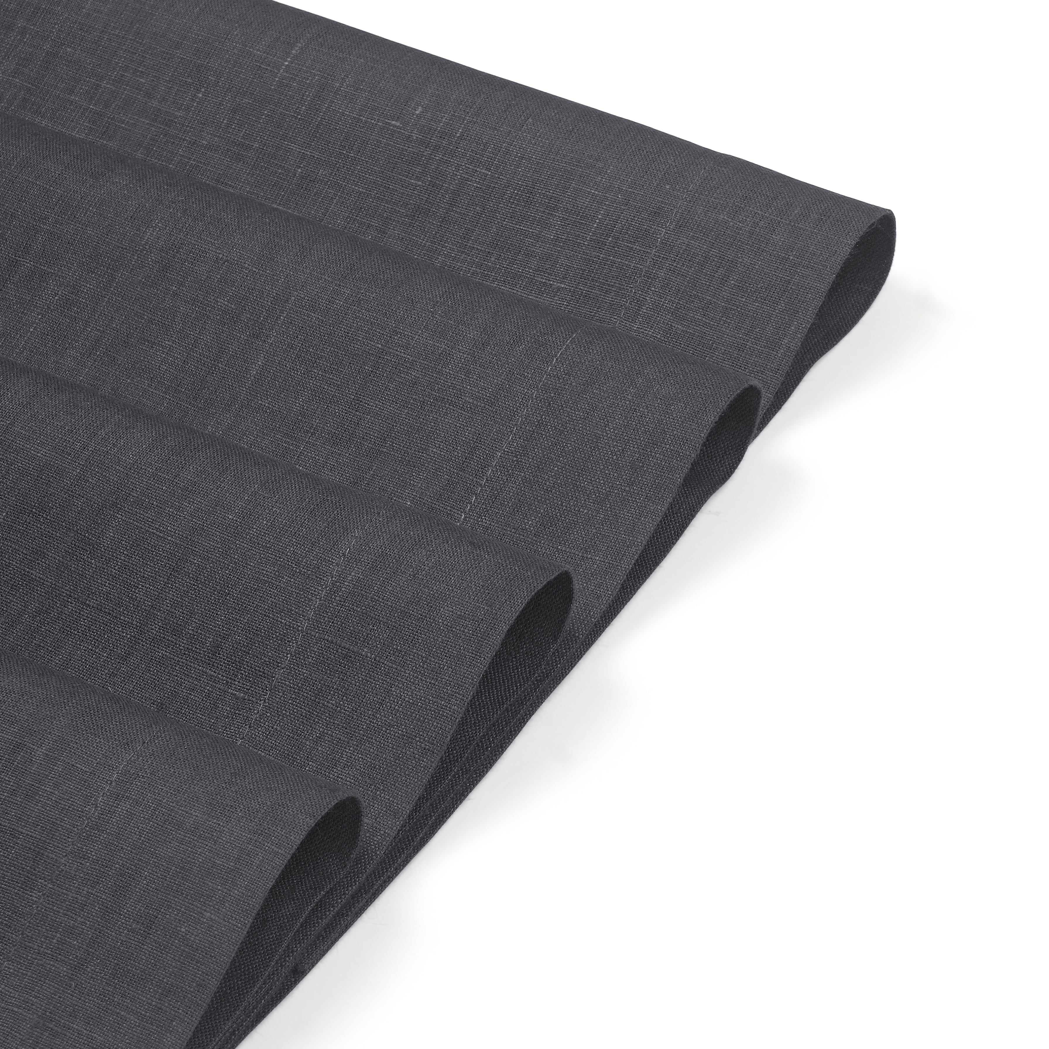 Charcoal grey linen placemats with matching D'Moksha table linens