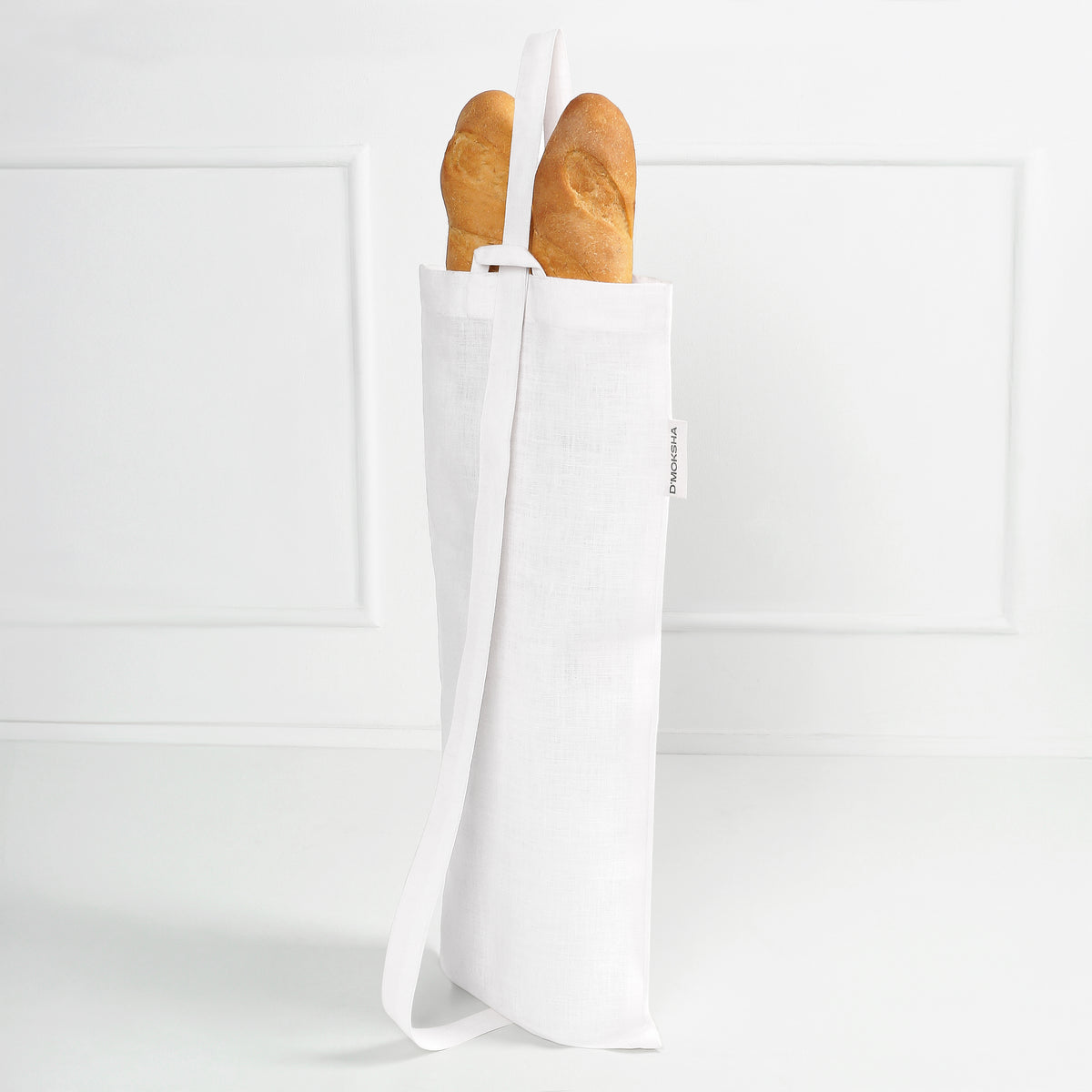 White Linen Bread Bag