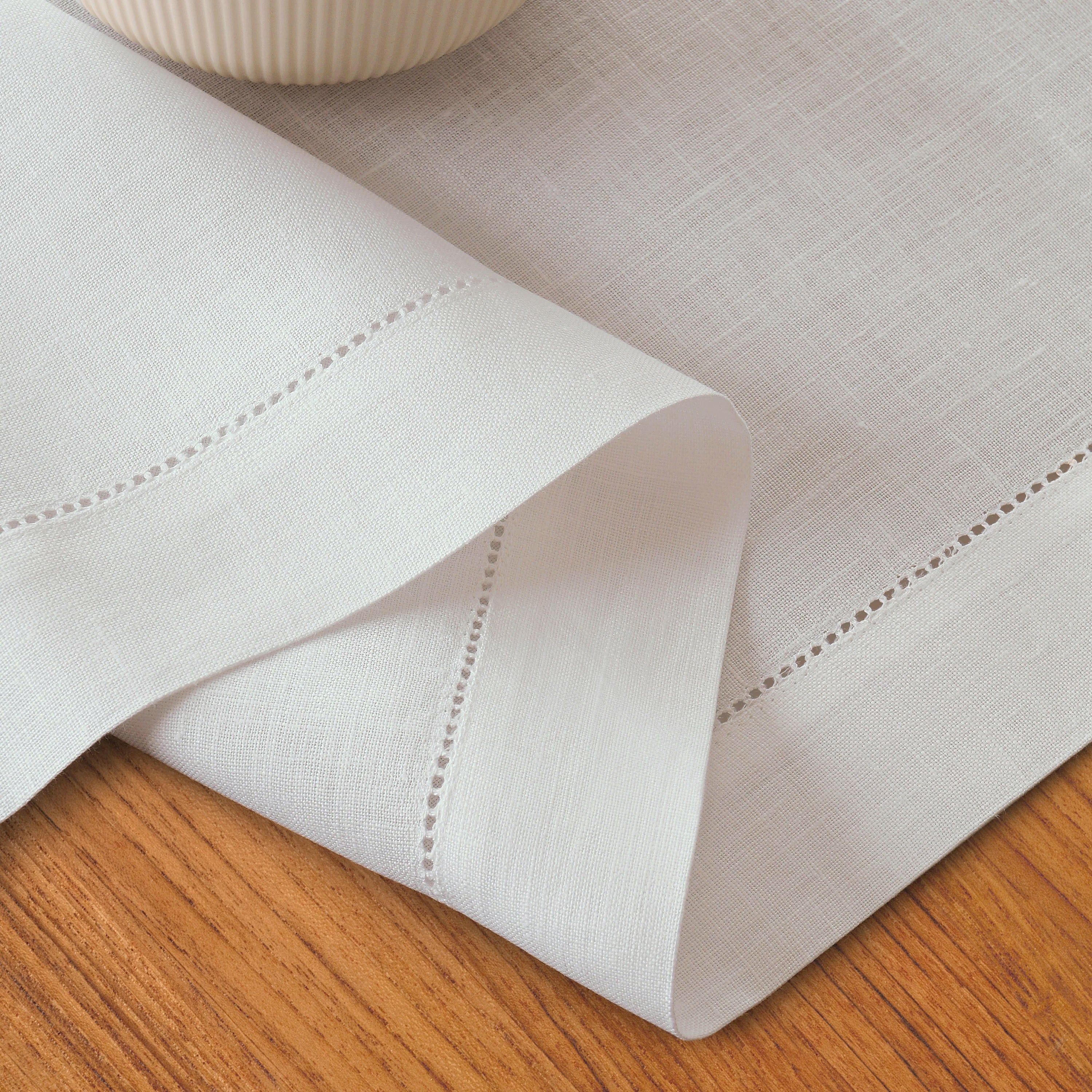 White Linen Table Runner, Hemstitch (Copy)