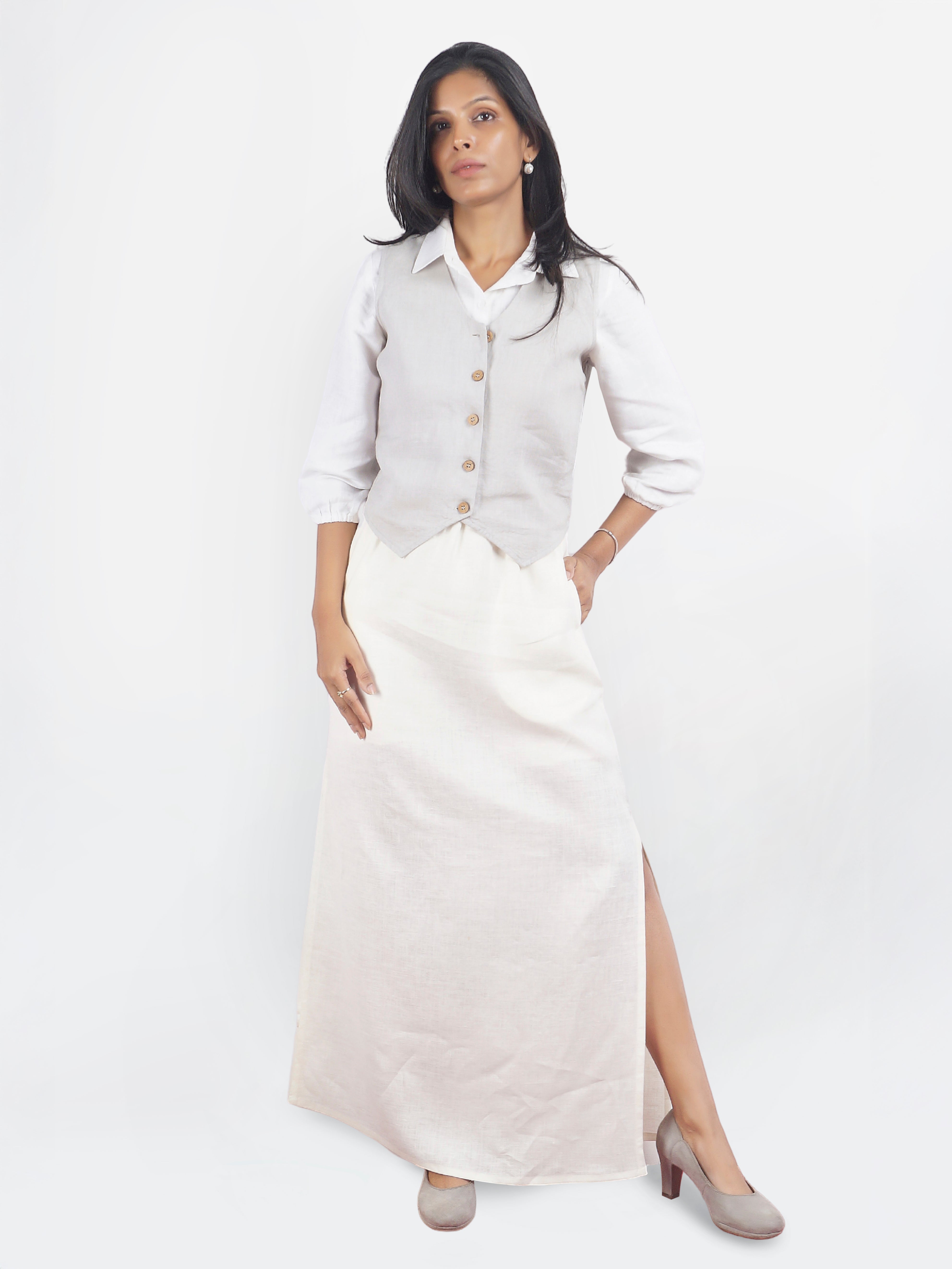 Quiet Grey Linen Waistcoat