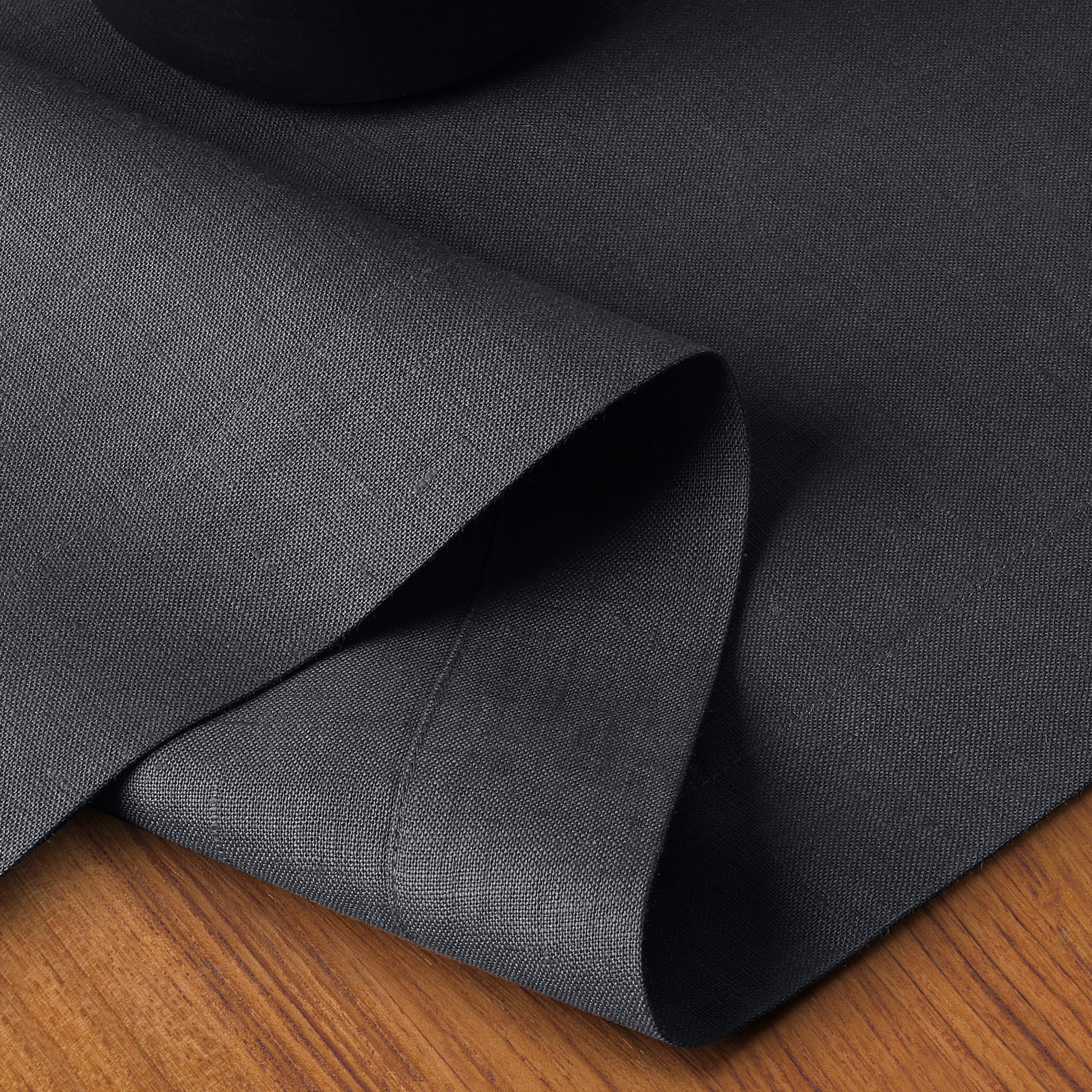 Charcoal Grey Pure Linen Table Runner - Hemmed