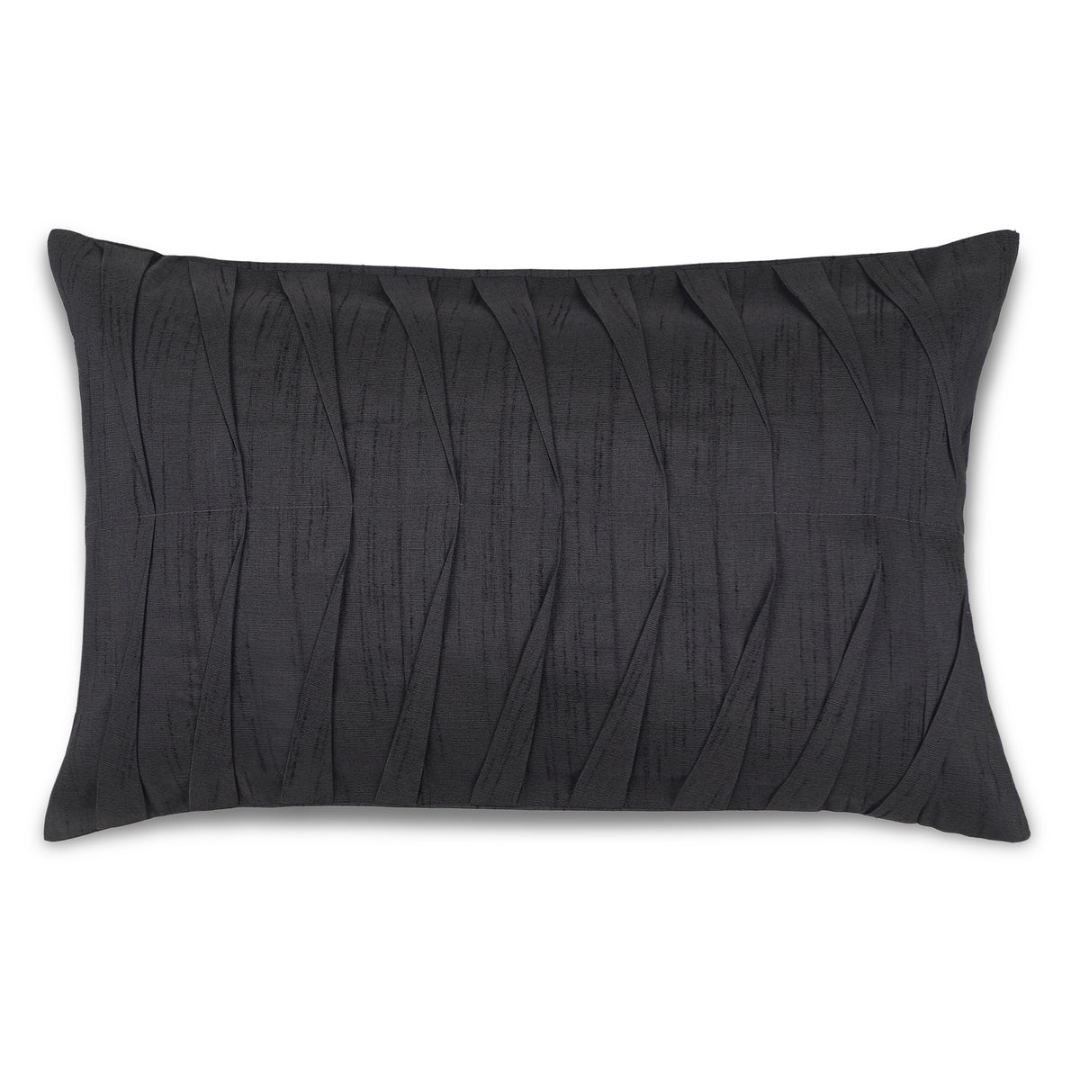 Rippled Harmony Pillow Cover Rectangle - Charcoal Grey