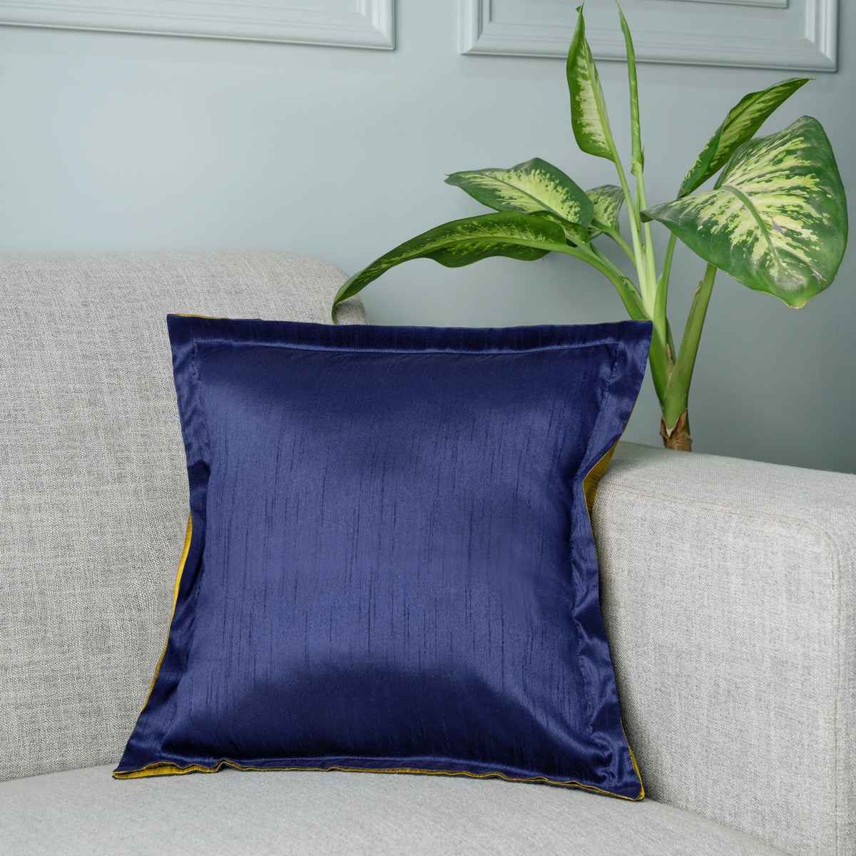 Silque Pillow Cover - Navy Blue
