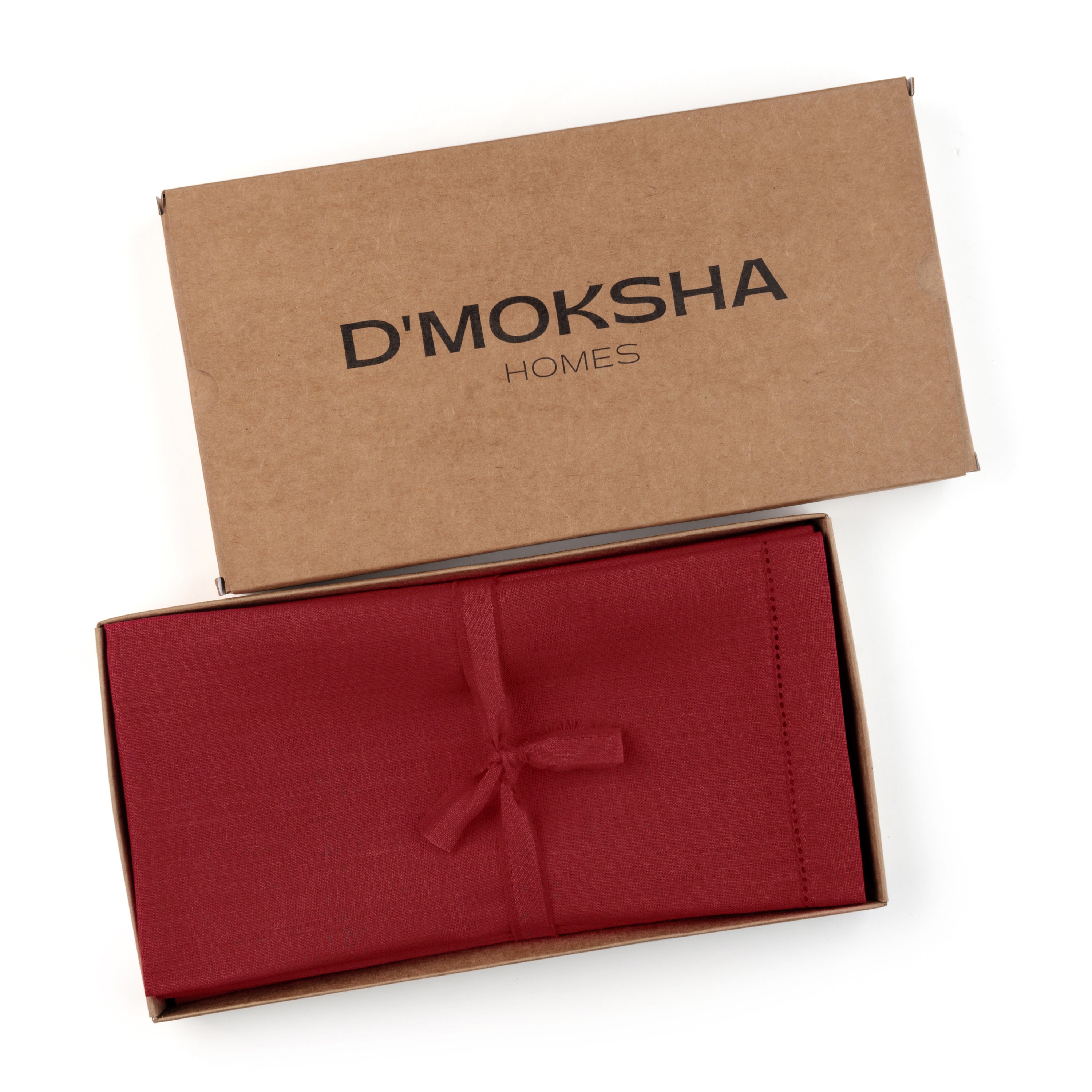 Red Linen Napkins, Hemstitch, 20 x 20 inch, 8 pcs