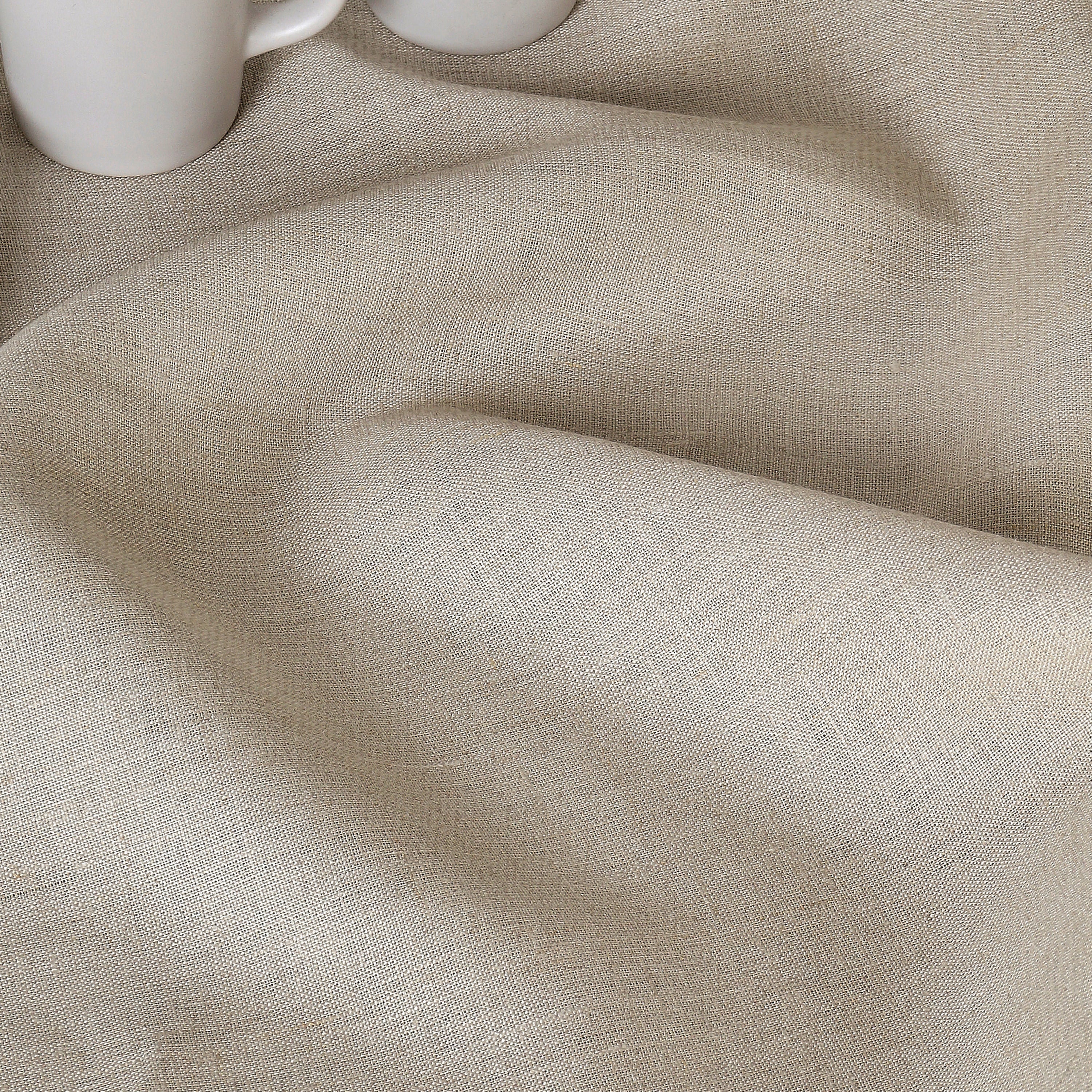 Natural Pure Linen Tablecloth, Hemmed