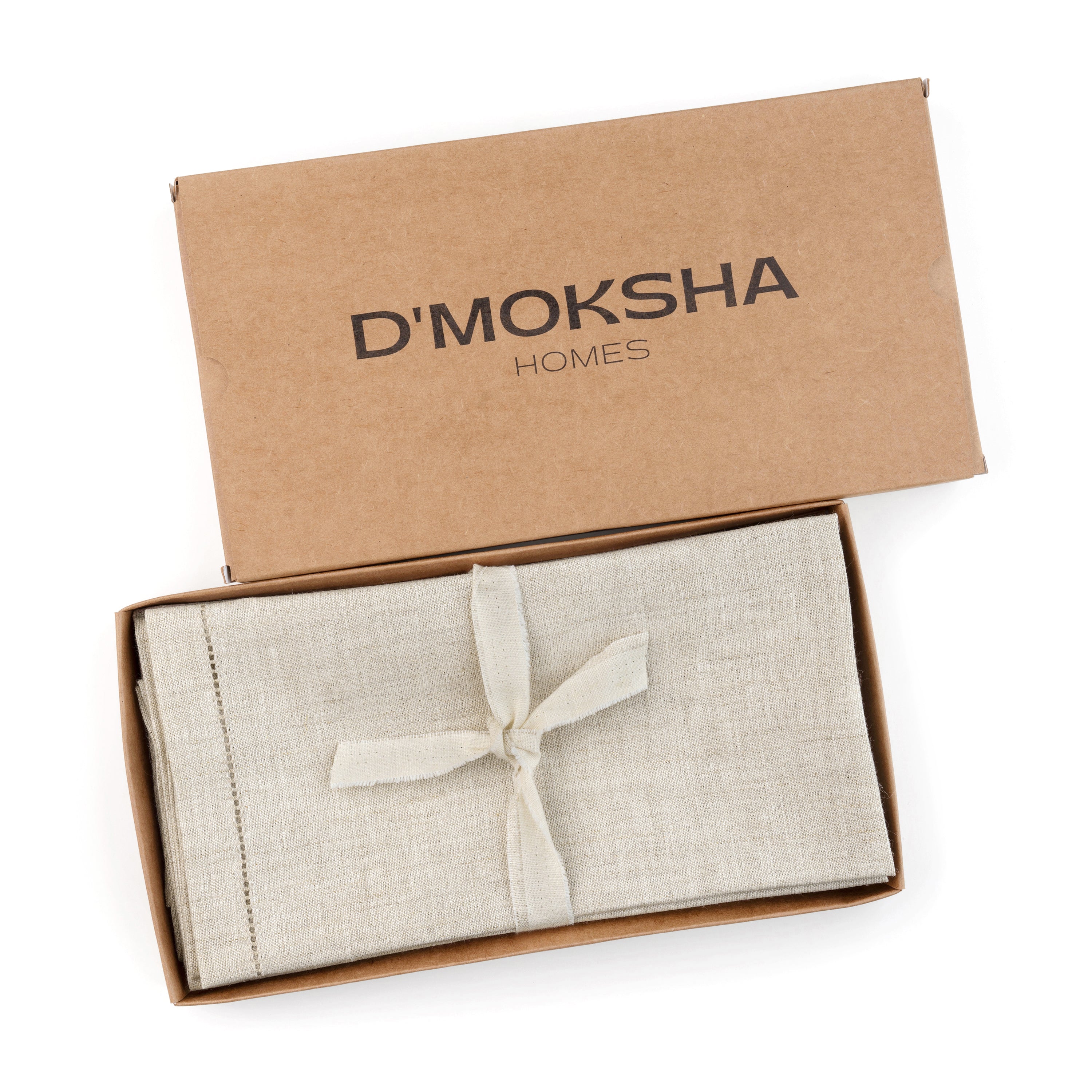 Light Natural Linen Napkins, Hemstitch, 20 x 20 inch, 8 pcs