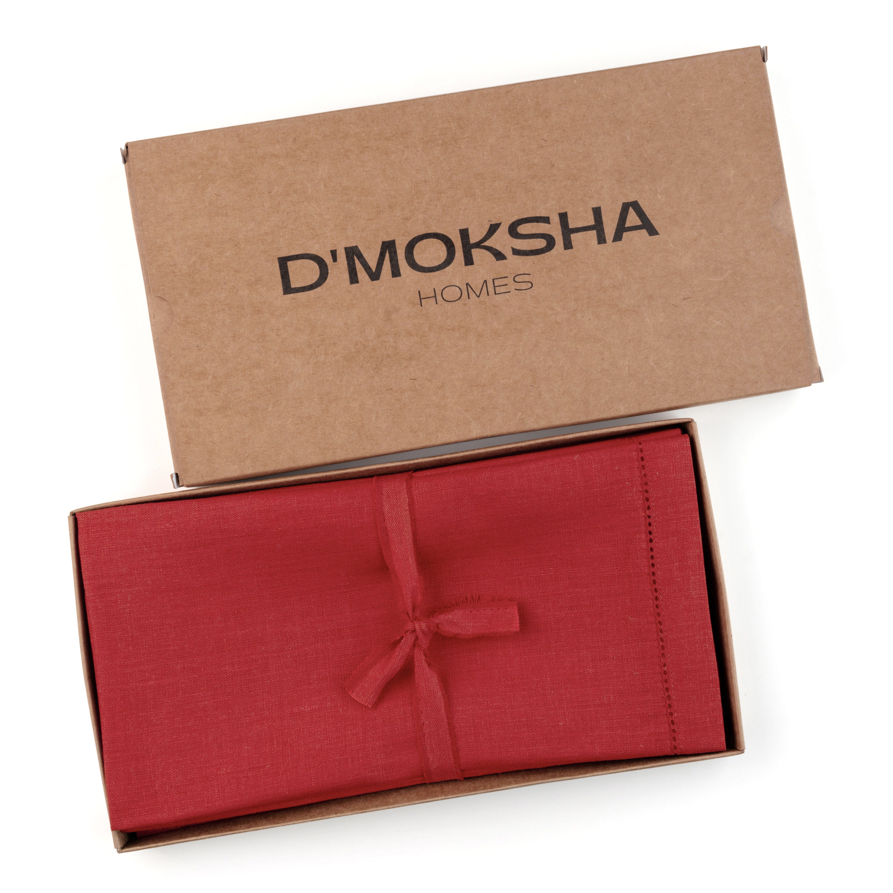 Bright Red Linen Napkins, Hemstitch, 20 x 20 inch, 8 pcs