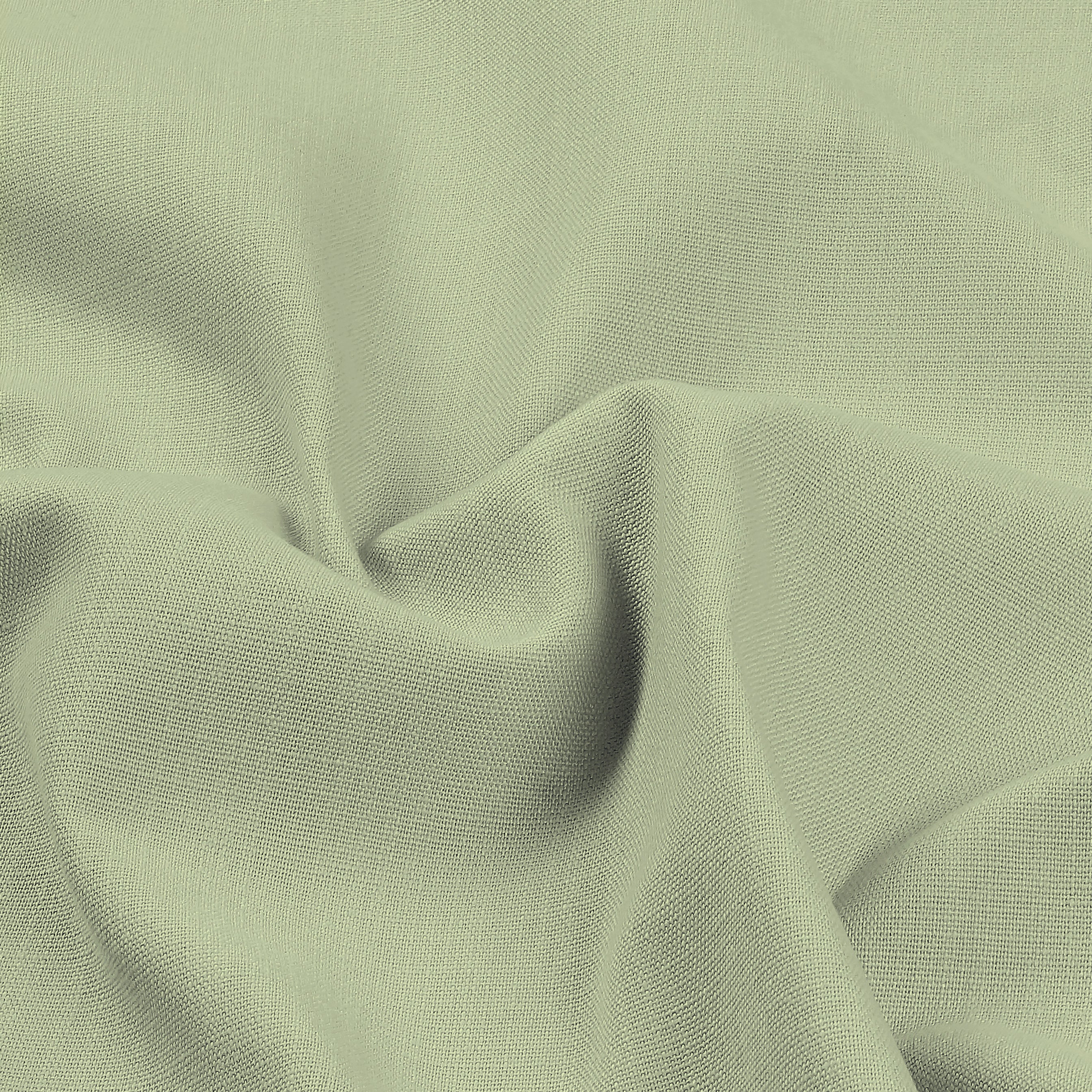 Sage green faux linen tablecloth with matching D'Moksha table linens