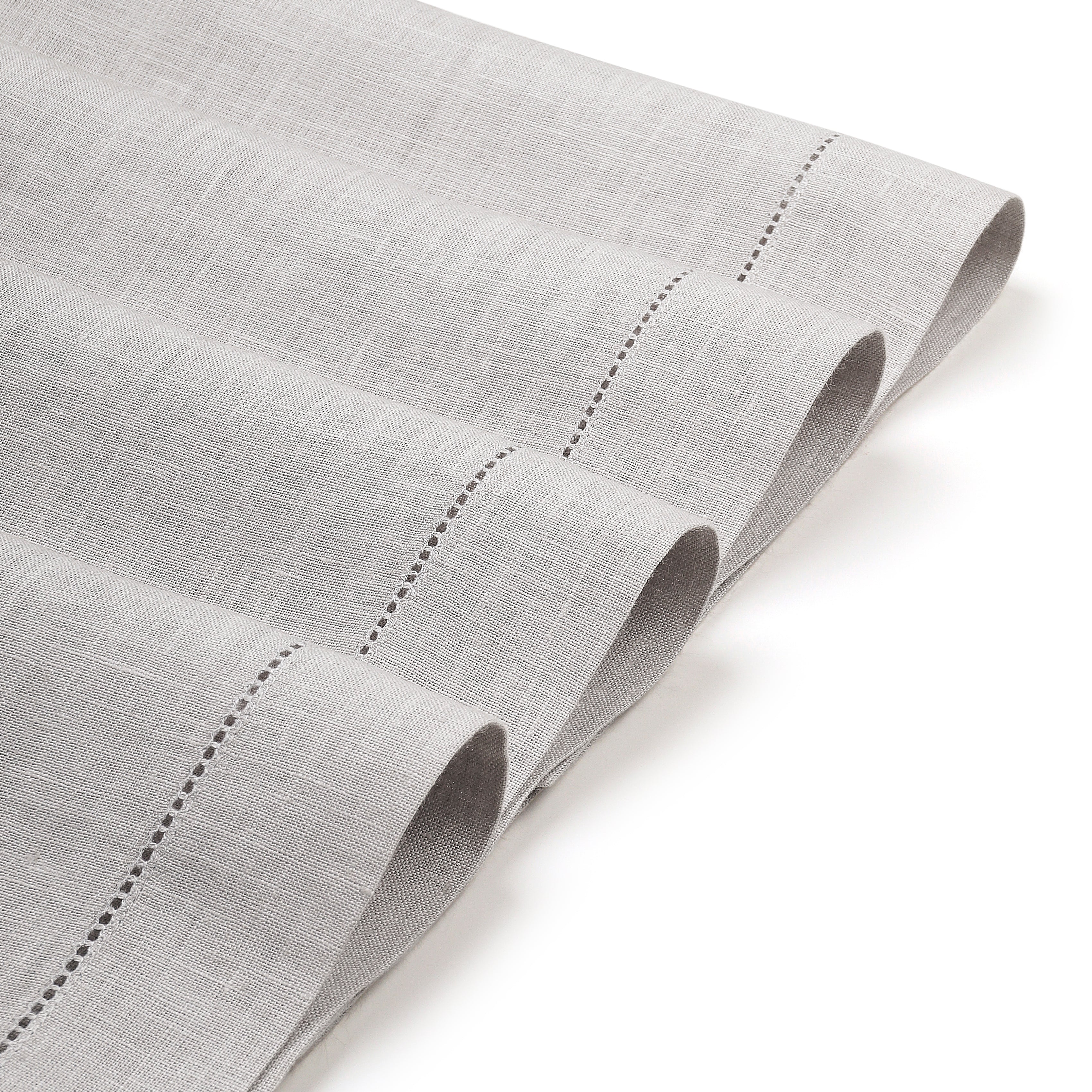 Silver grey pure linen placemats with matching D'Moksha table linens