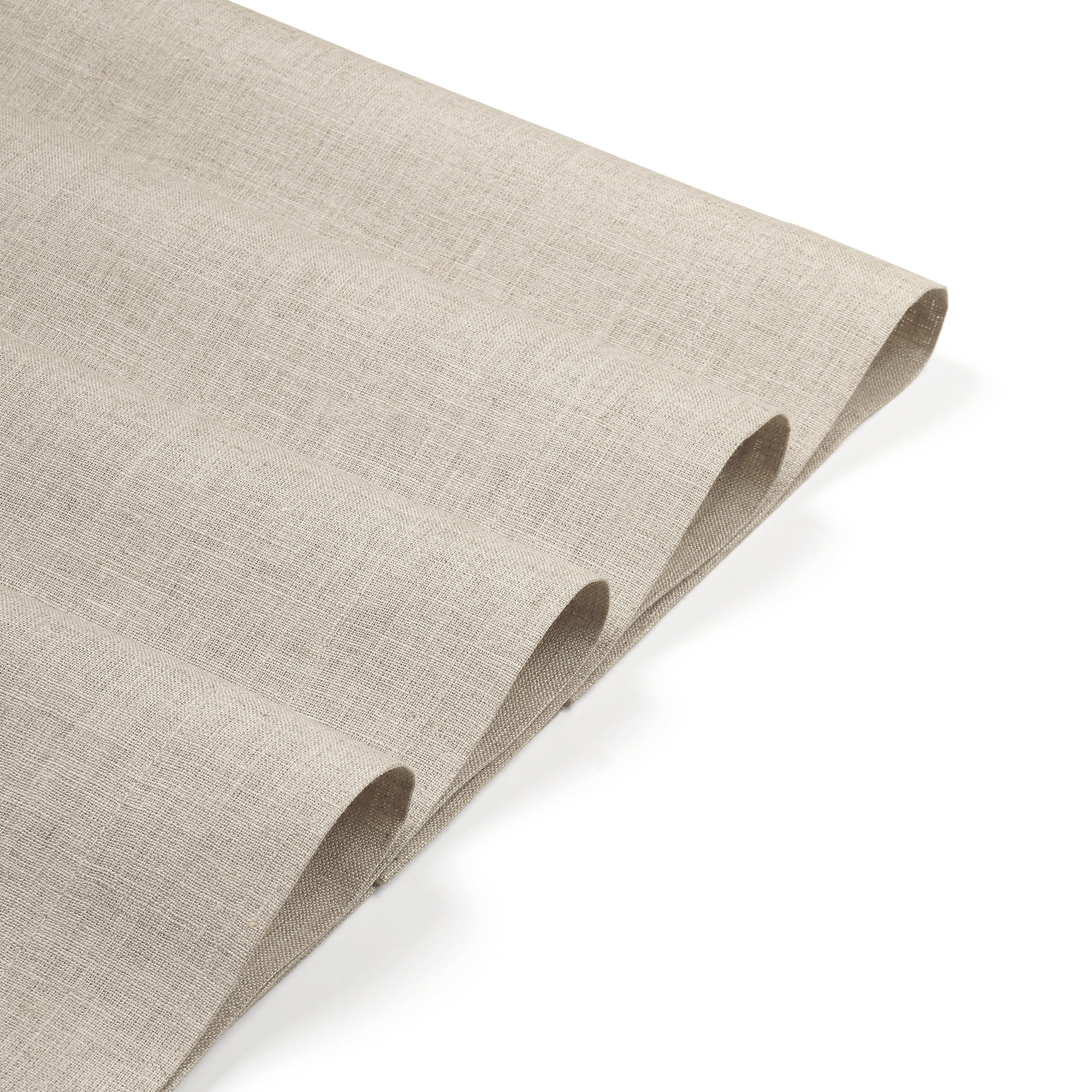 Natural pure linen placemats folded to show fabric texture