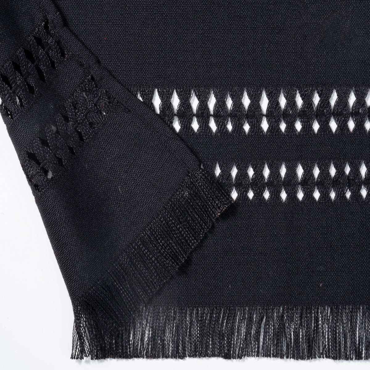 Black faux linen table runner with matching D'Moksha table linens