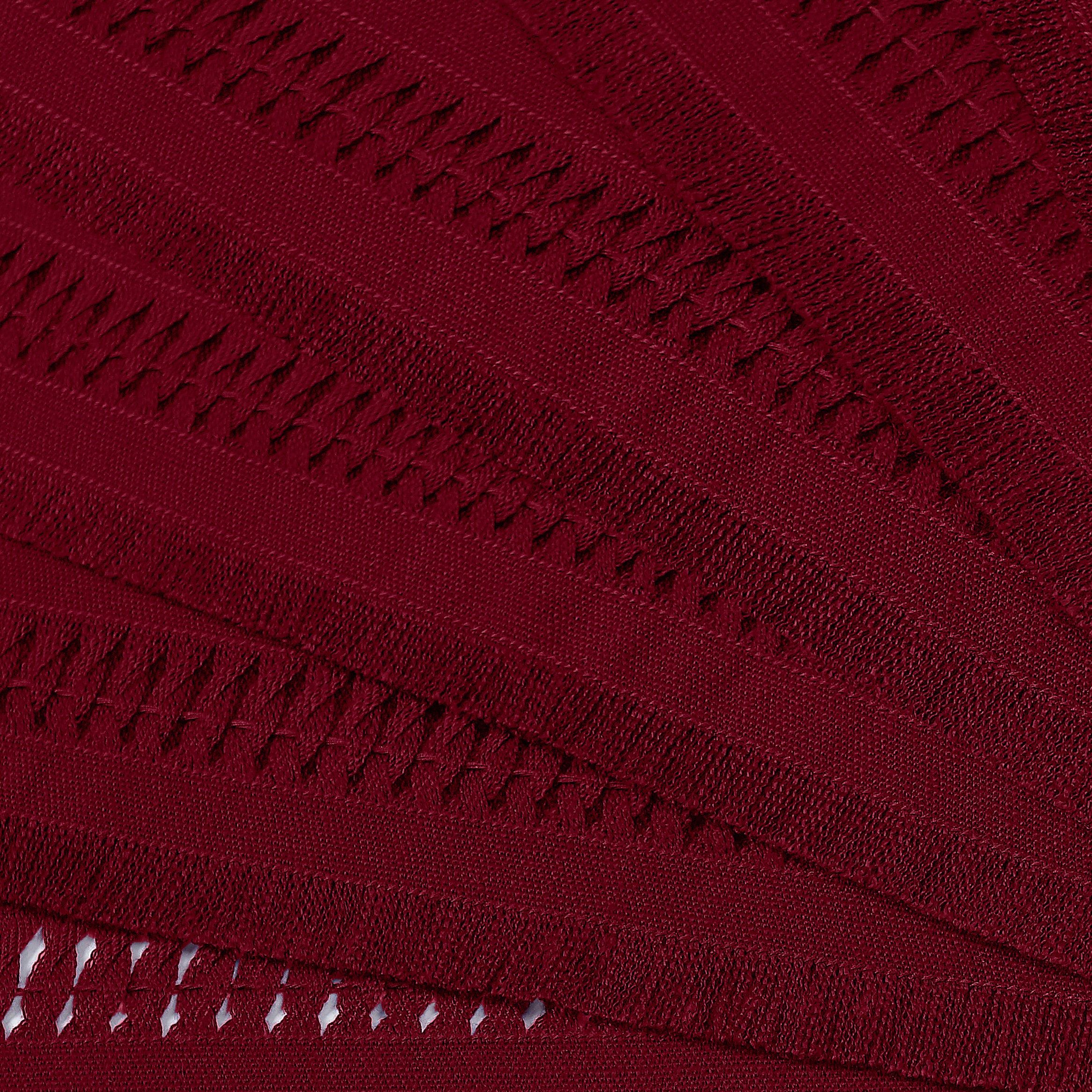 Red faux linen placemats with matching D'Moksha table linens