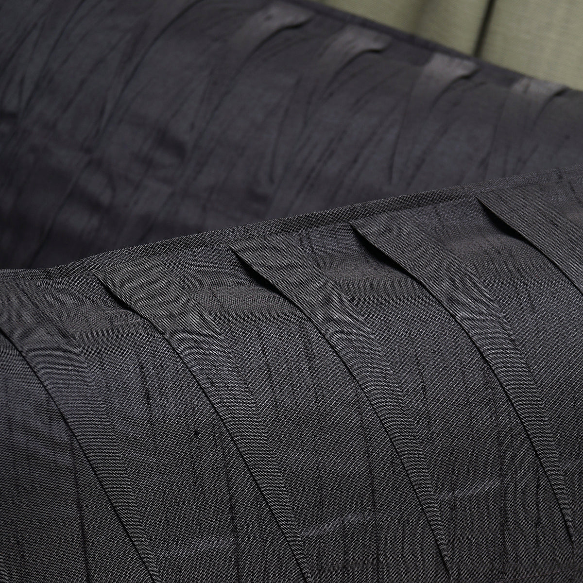 Rippled Harmony Pillow Cover Rectangle - Charcoal Grey