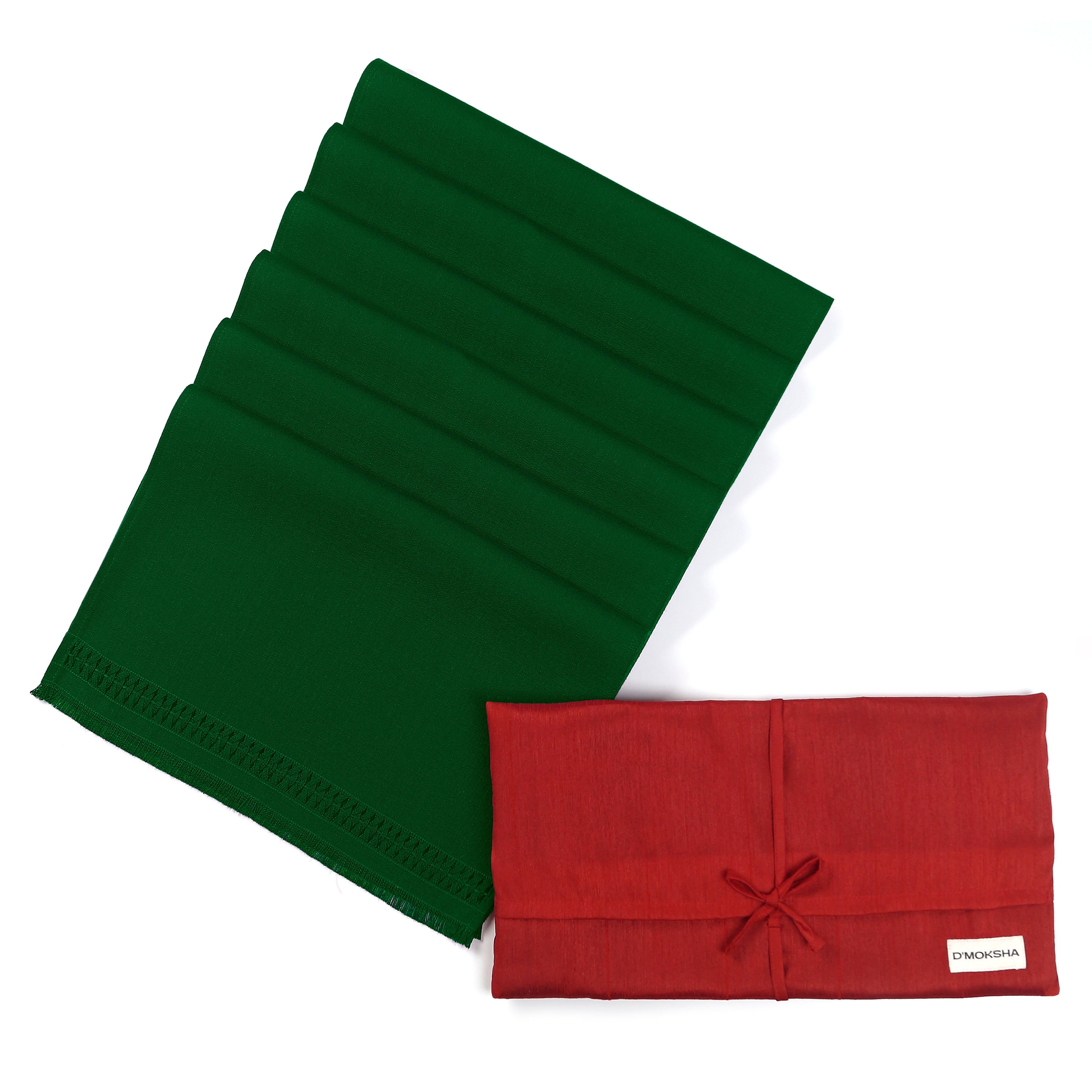 Eden green faux linen placemats in a set table setting
