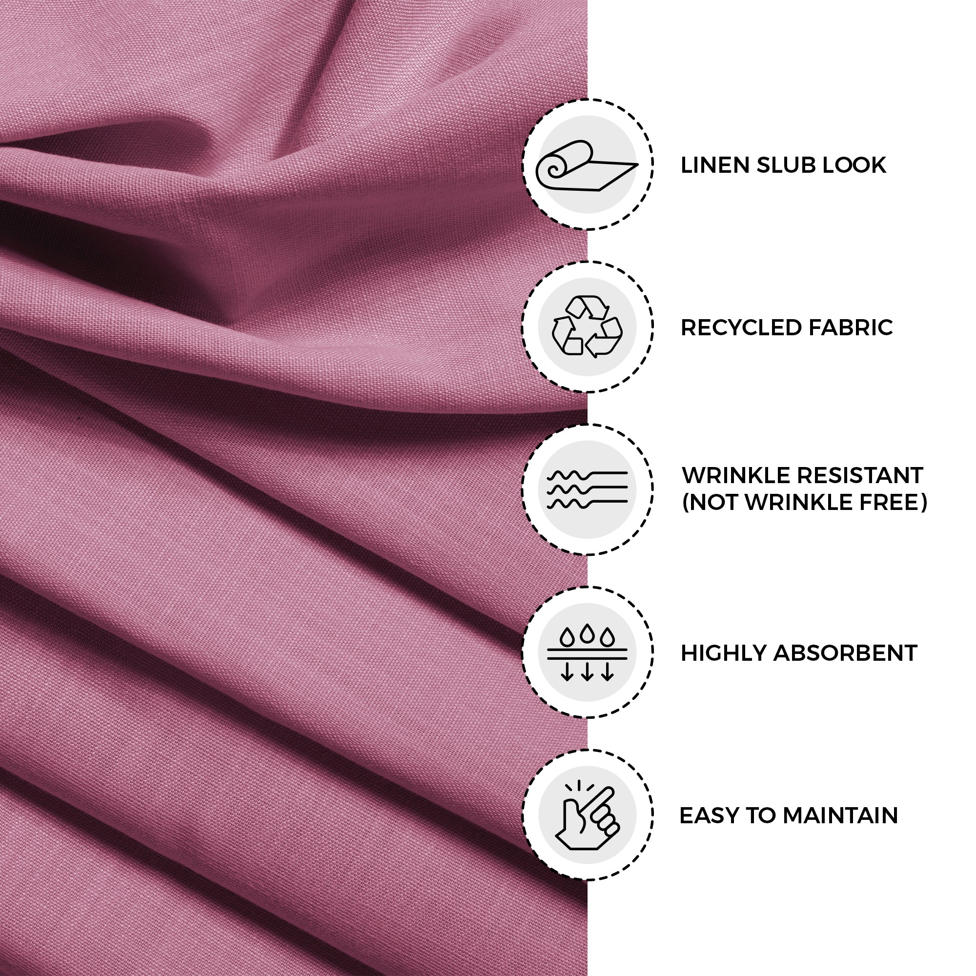 Bubblegum Pink Faux Linen Napkins, Mitered Corner, 20 x 20 inch, 4 pcs