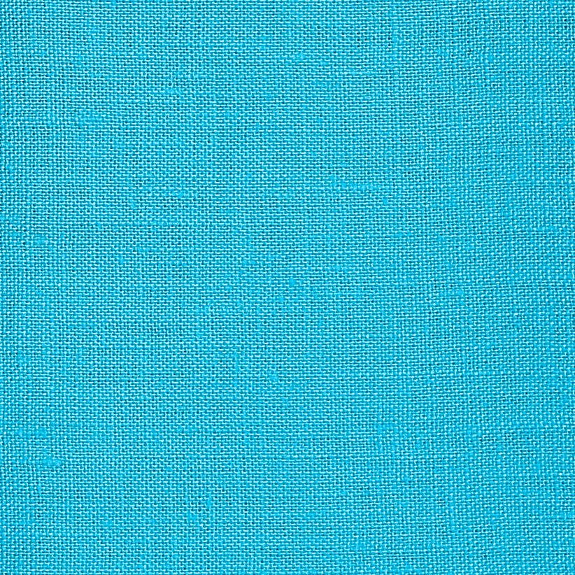 100% Pure Linen Fabric Cyan Blue Swatch