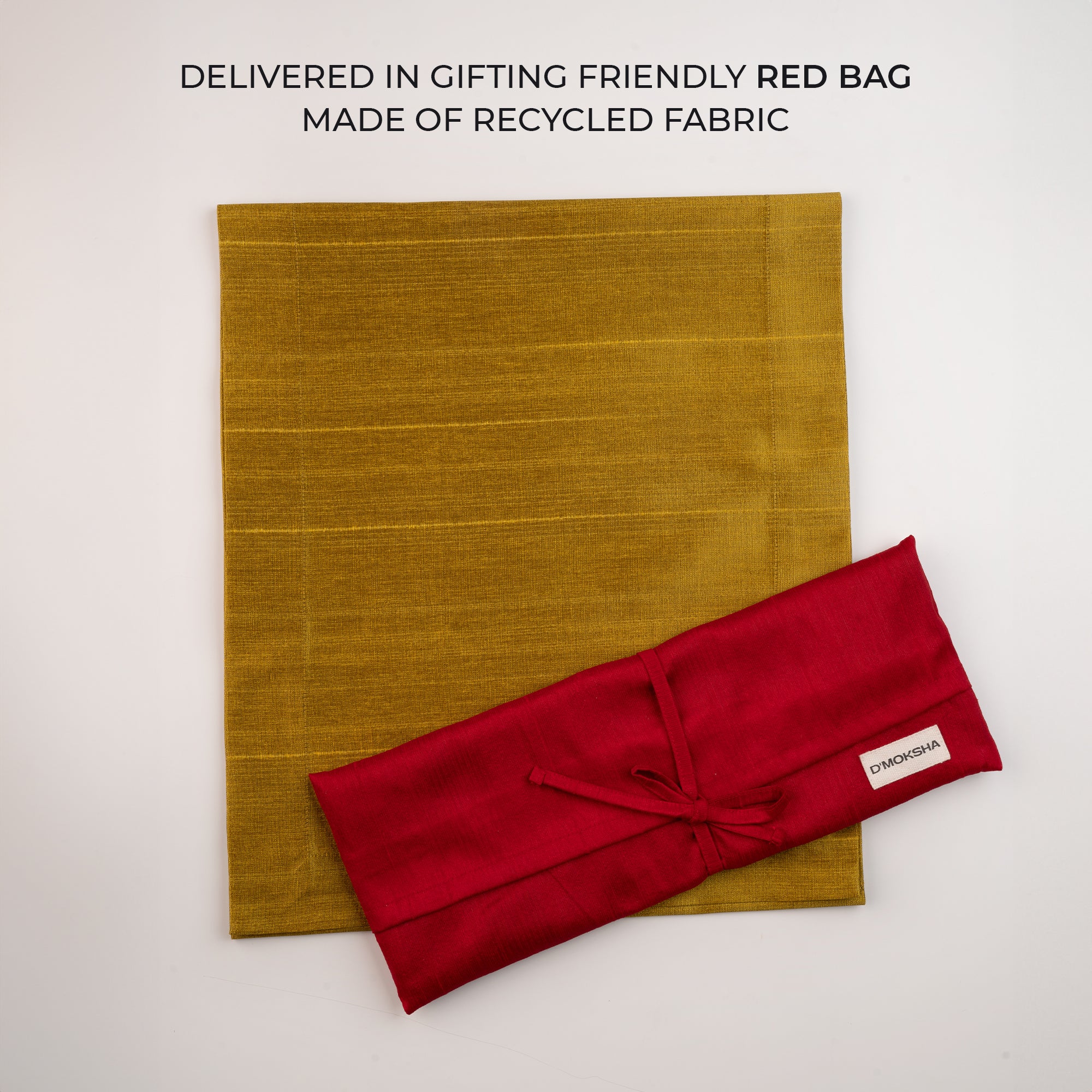 Gold Luxe Shine table runner folded to show fabric texture