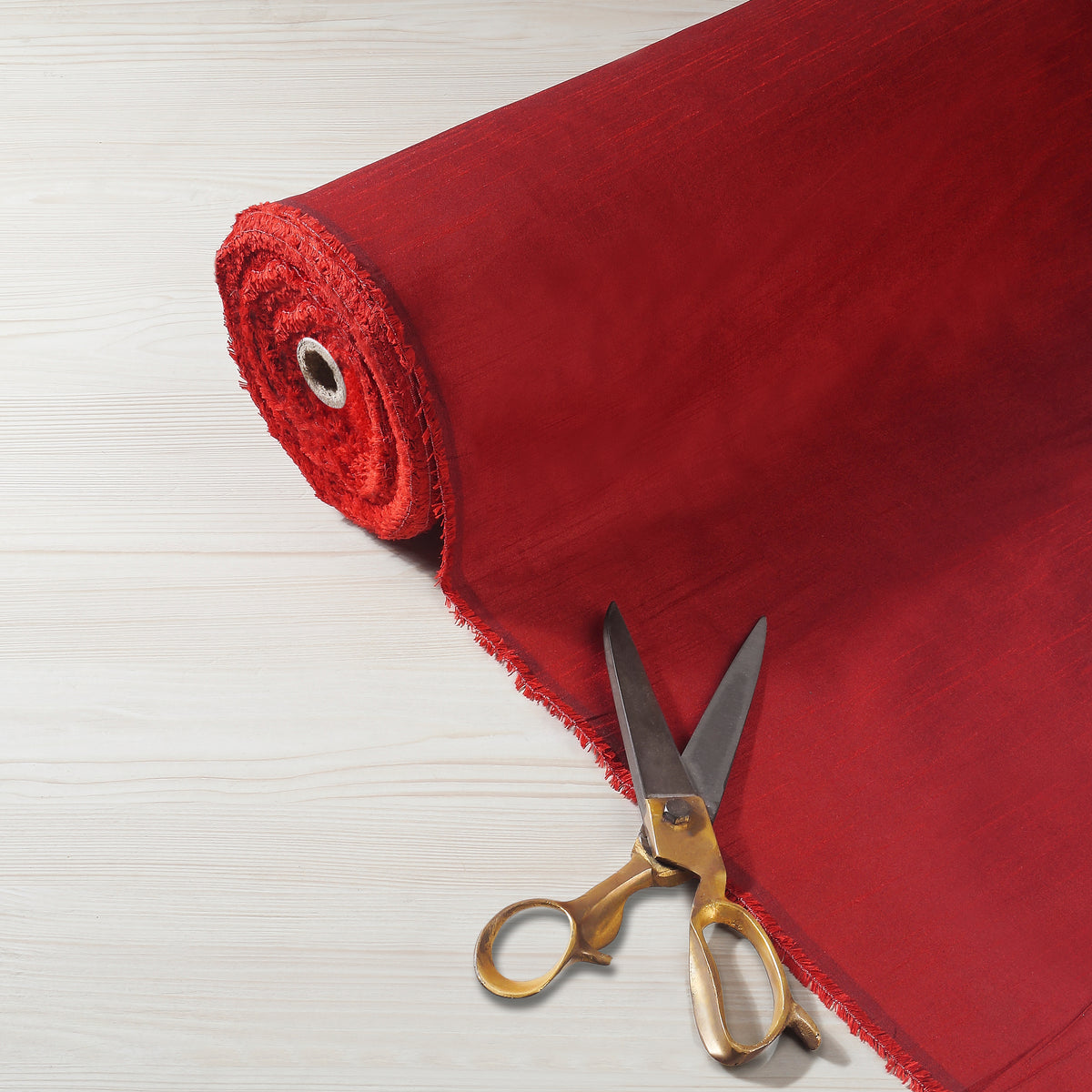 Vegan Silk Fabric Red