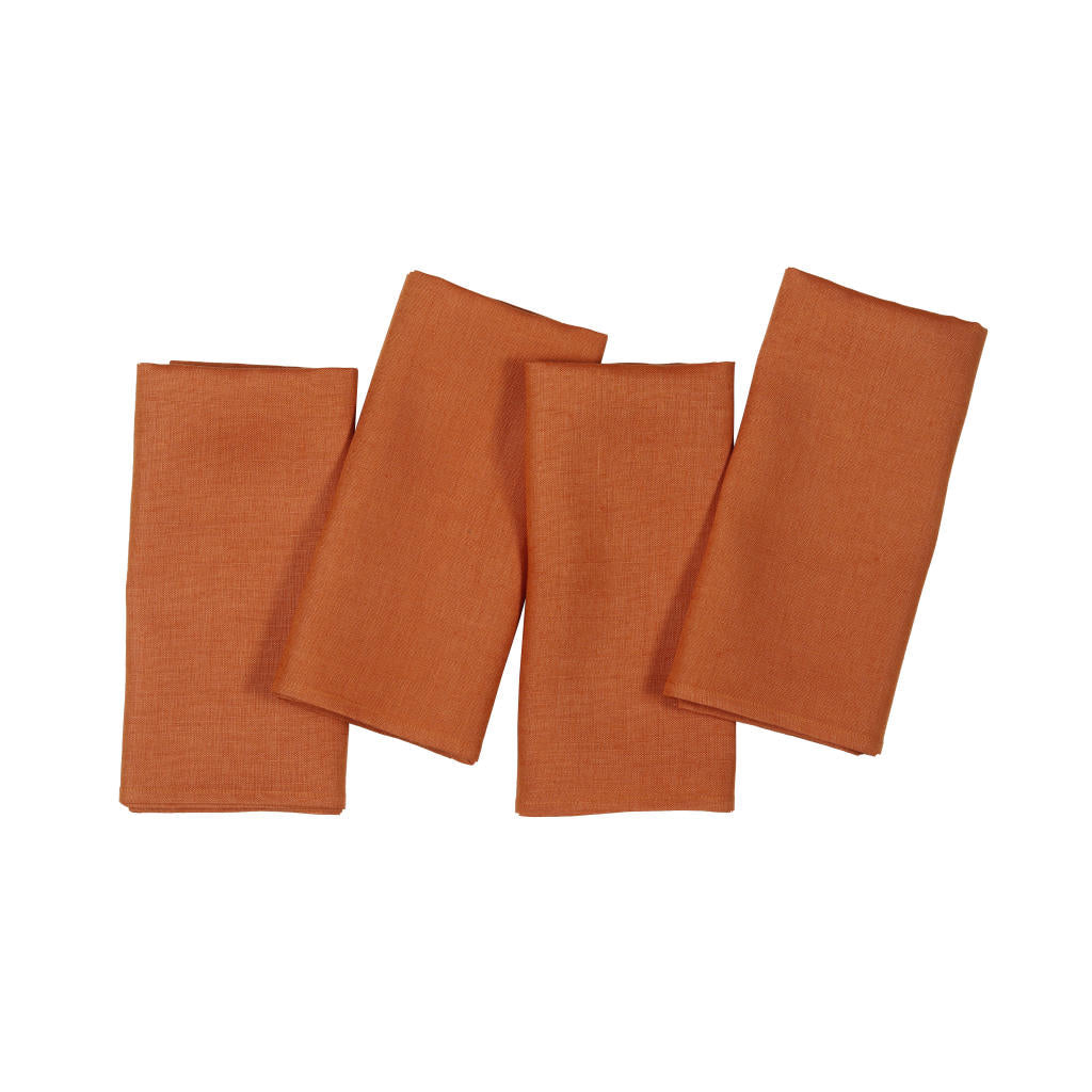 Linen Tea Towels, Burnt Orange