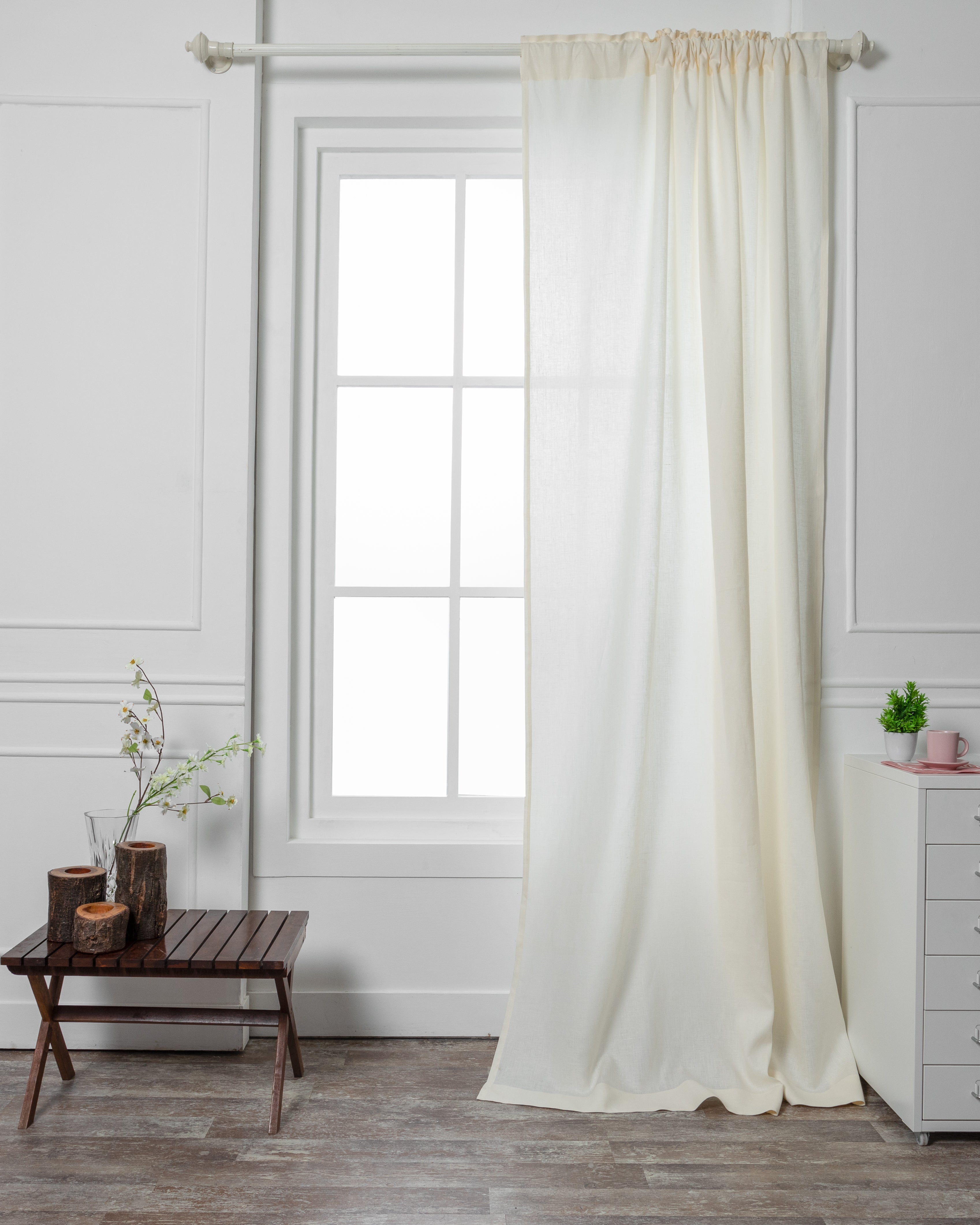 100% Pure Linen Semi Sheer Curtains | UV Ray Protection