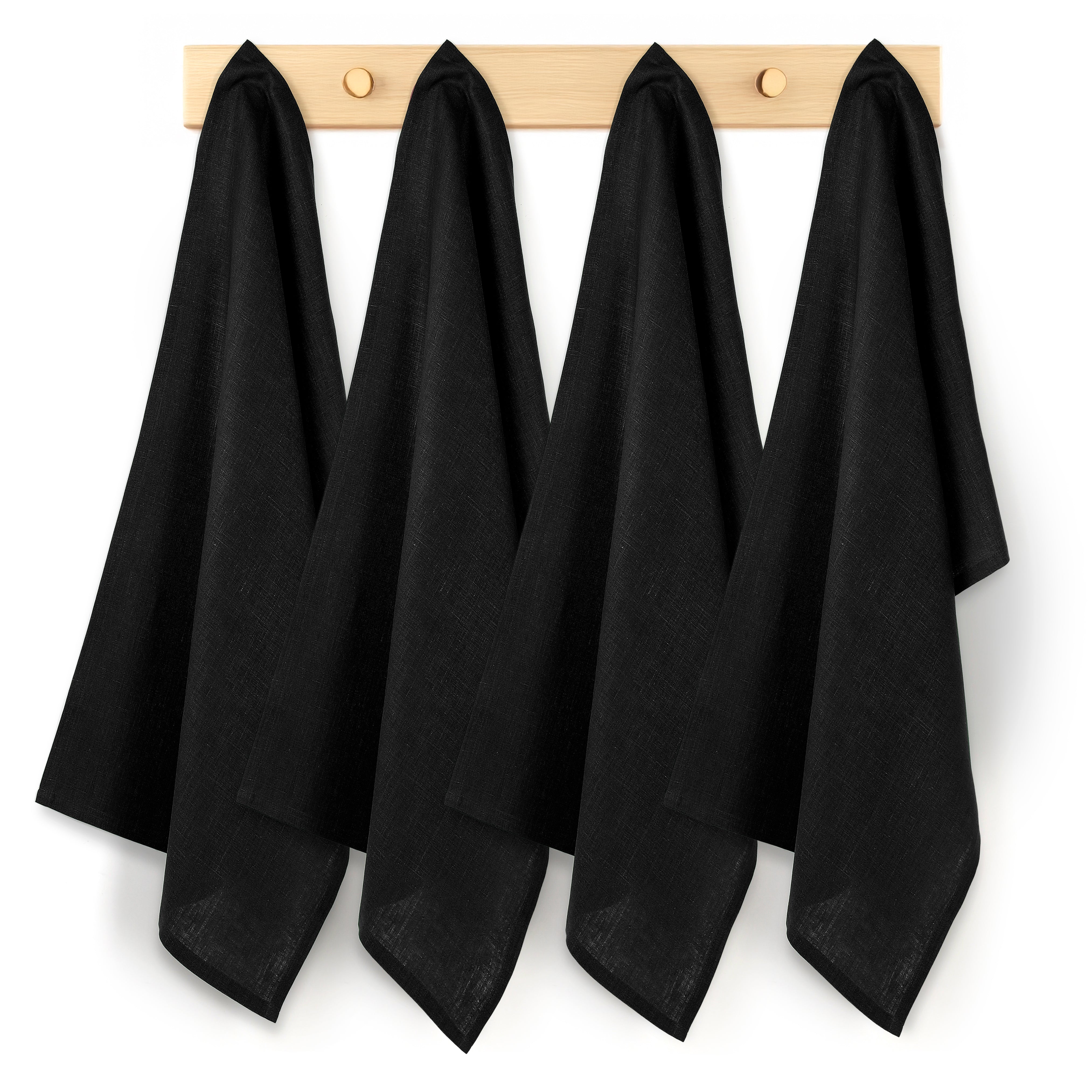 Black Linen Kitchen Towel, 19 x 29 inch, 4 pcs