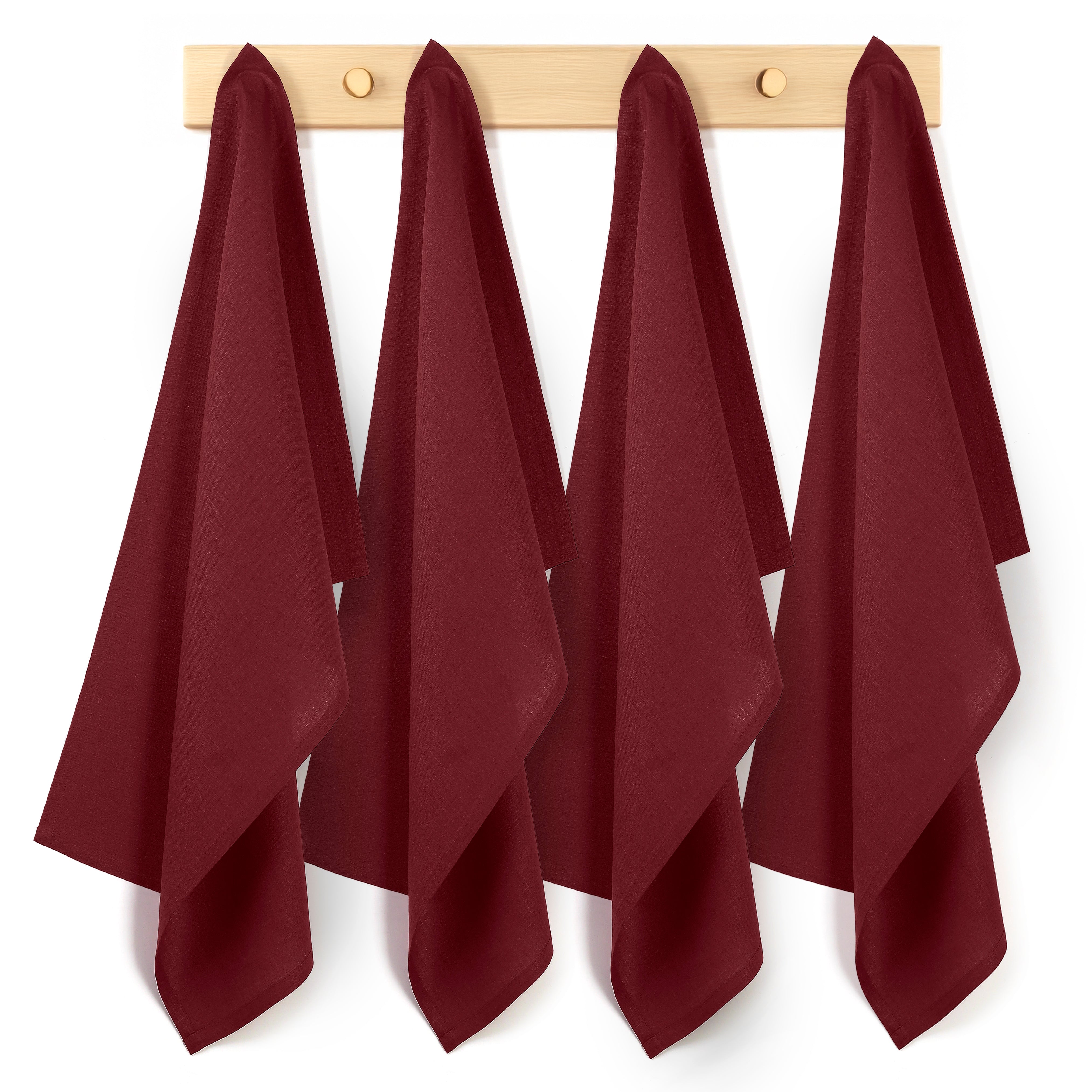 Dark Red Linen Kitchen Towel, 19 x 29 inch, 4 pcs