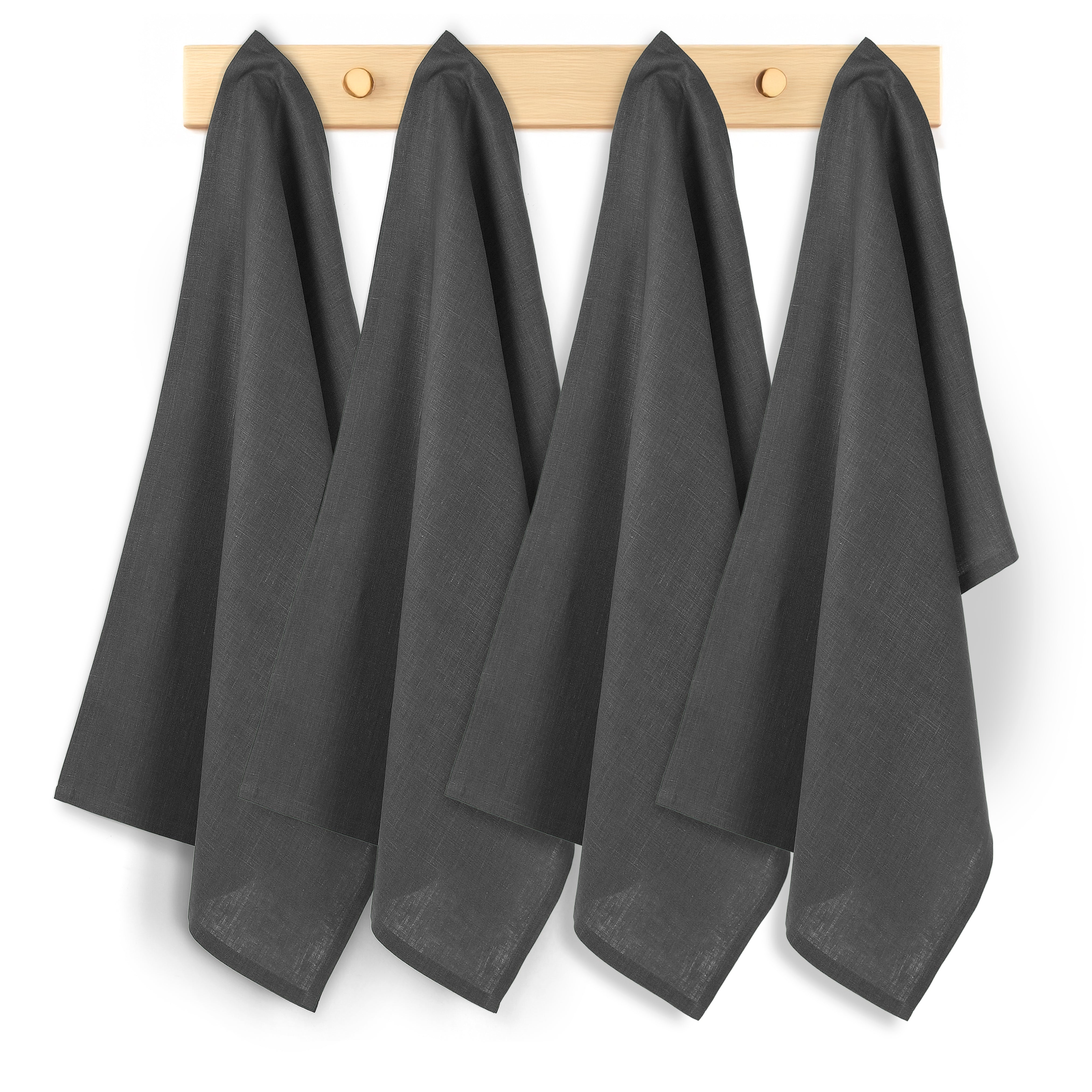 Charcoal Grey Linen Kitchen Towel, 19 x 29 inch, 4 pcs