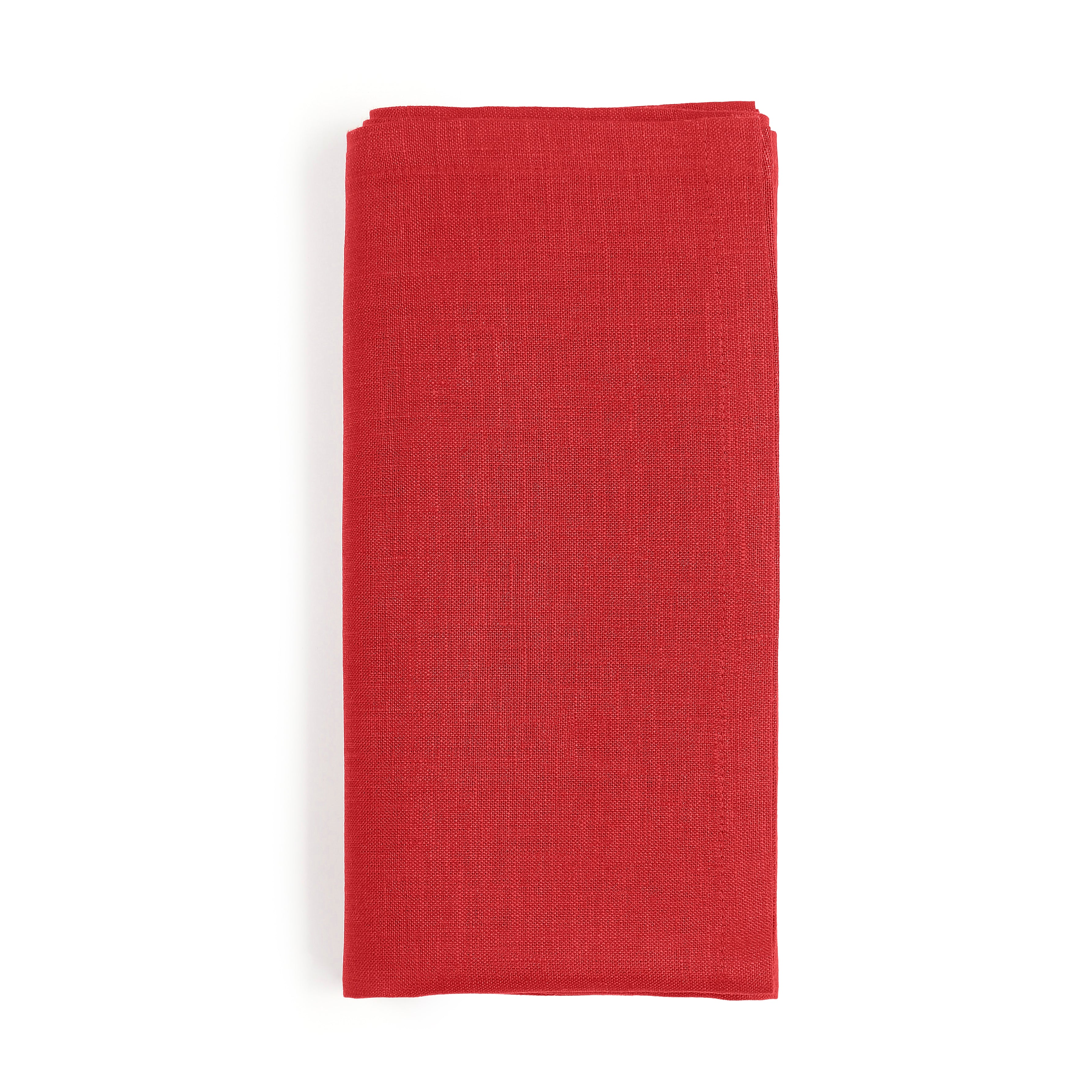 Bright Red Linen Kitchen Towel, 19 x 29 inch, 4 pcs