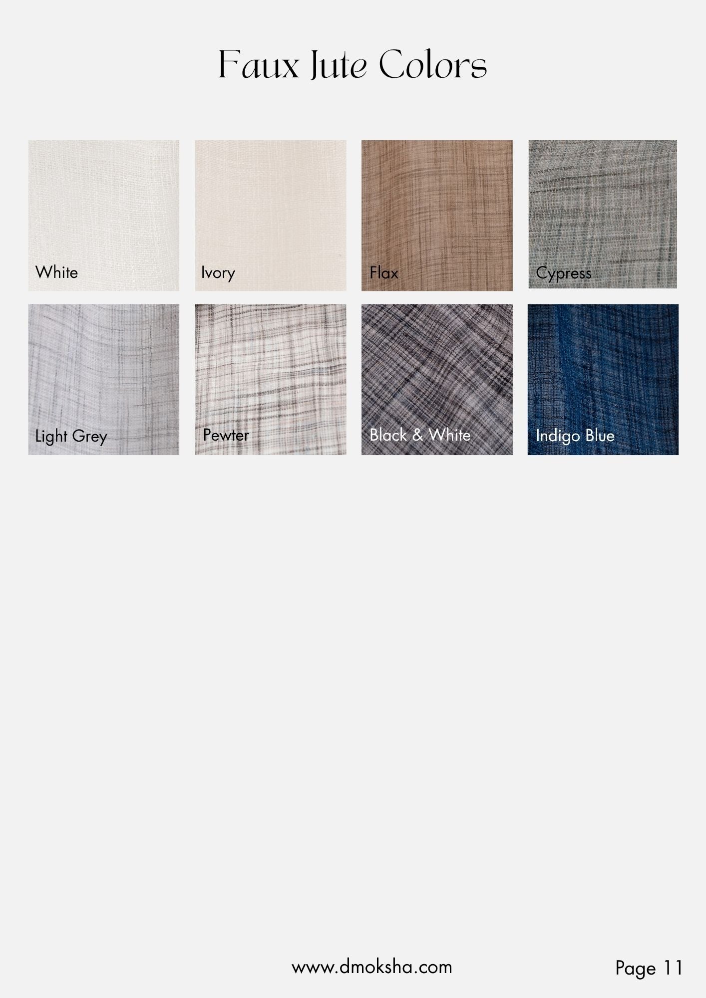 D'Moksha Fabric Swatch Catalogue