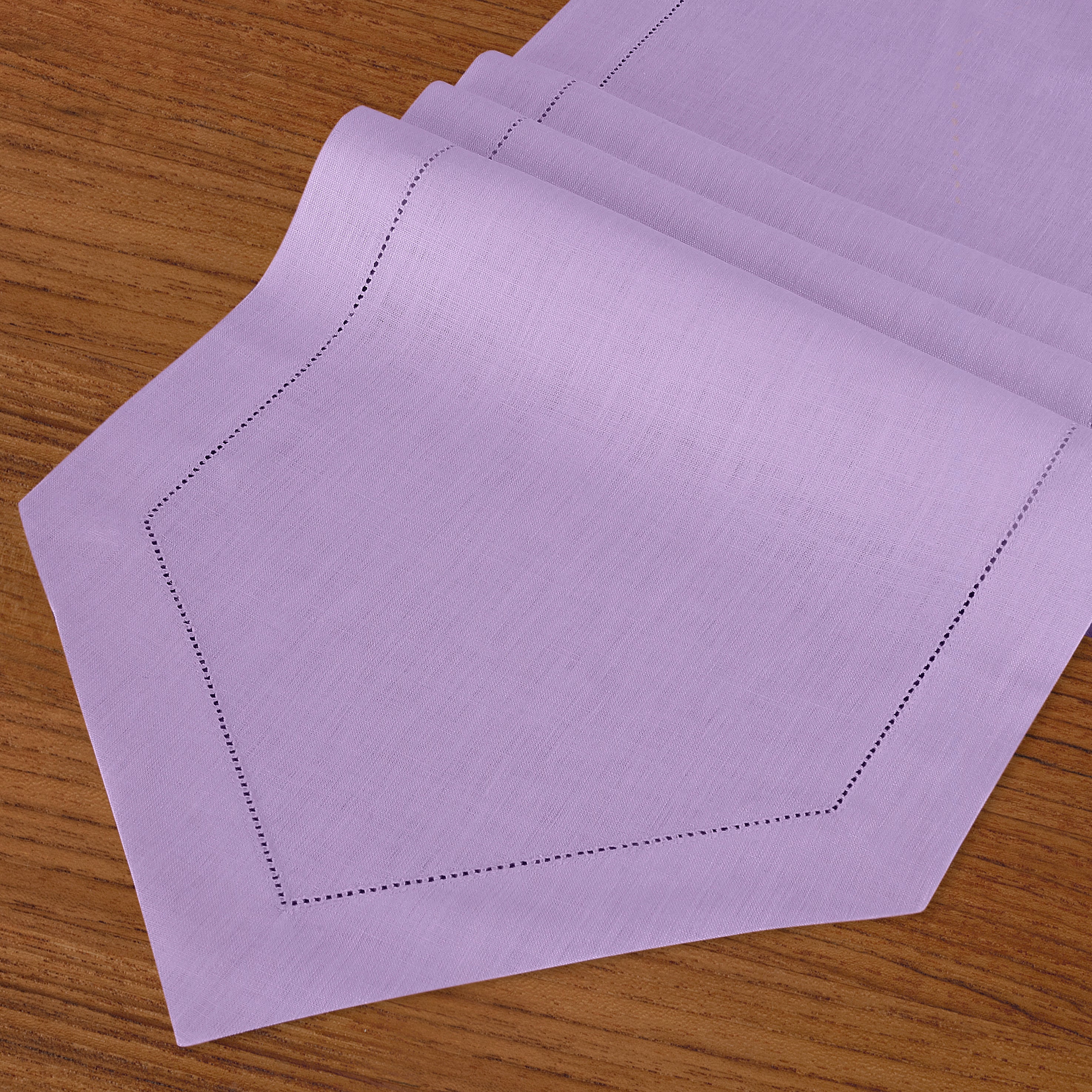 Lavender Pure Linen Table Runner - Diamond