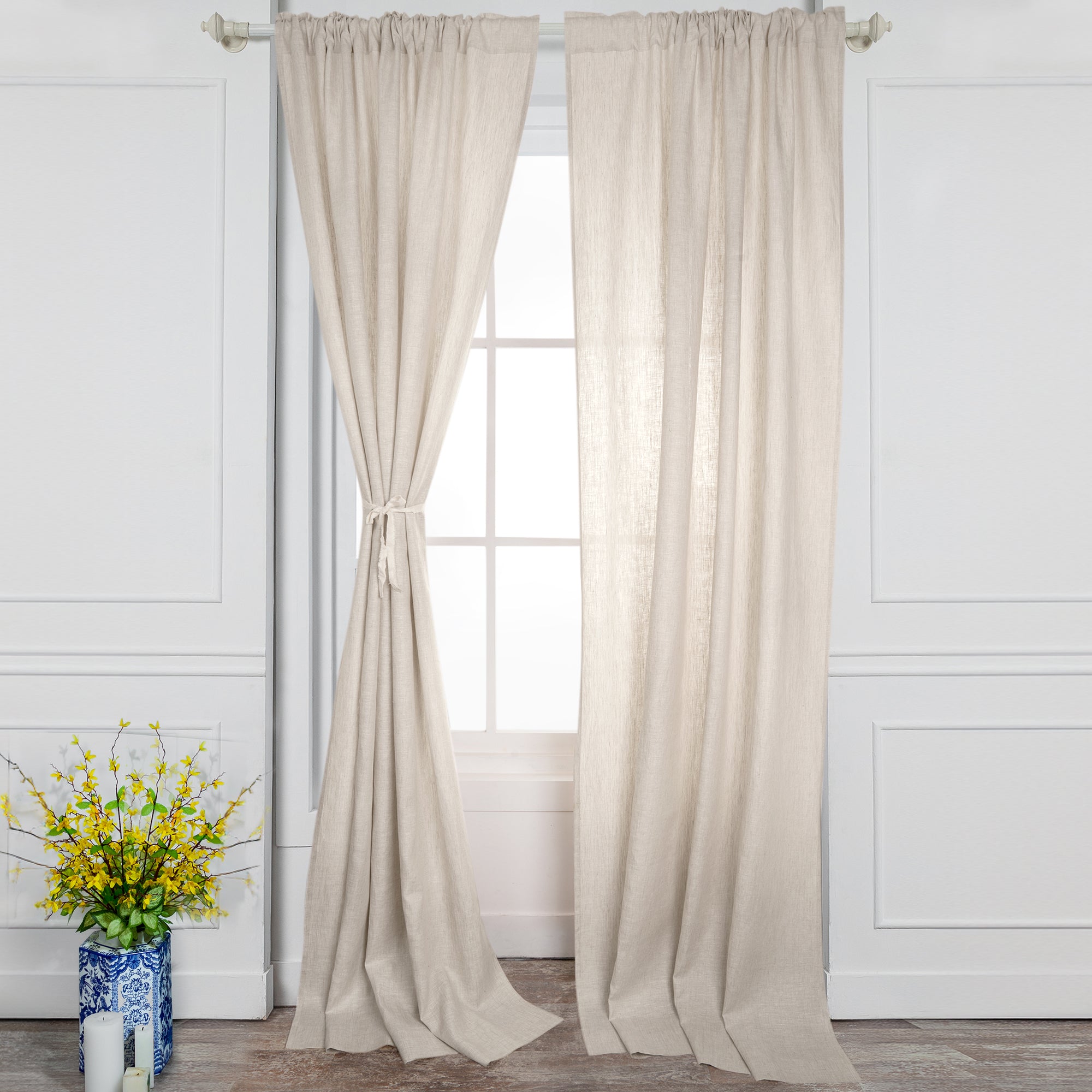 Light Natural Linen Curtain | Set of 2