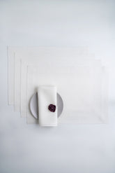 Ivory Linen Placemats - Hemmed - Set of 4