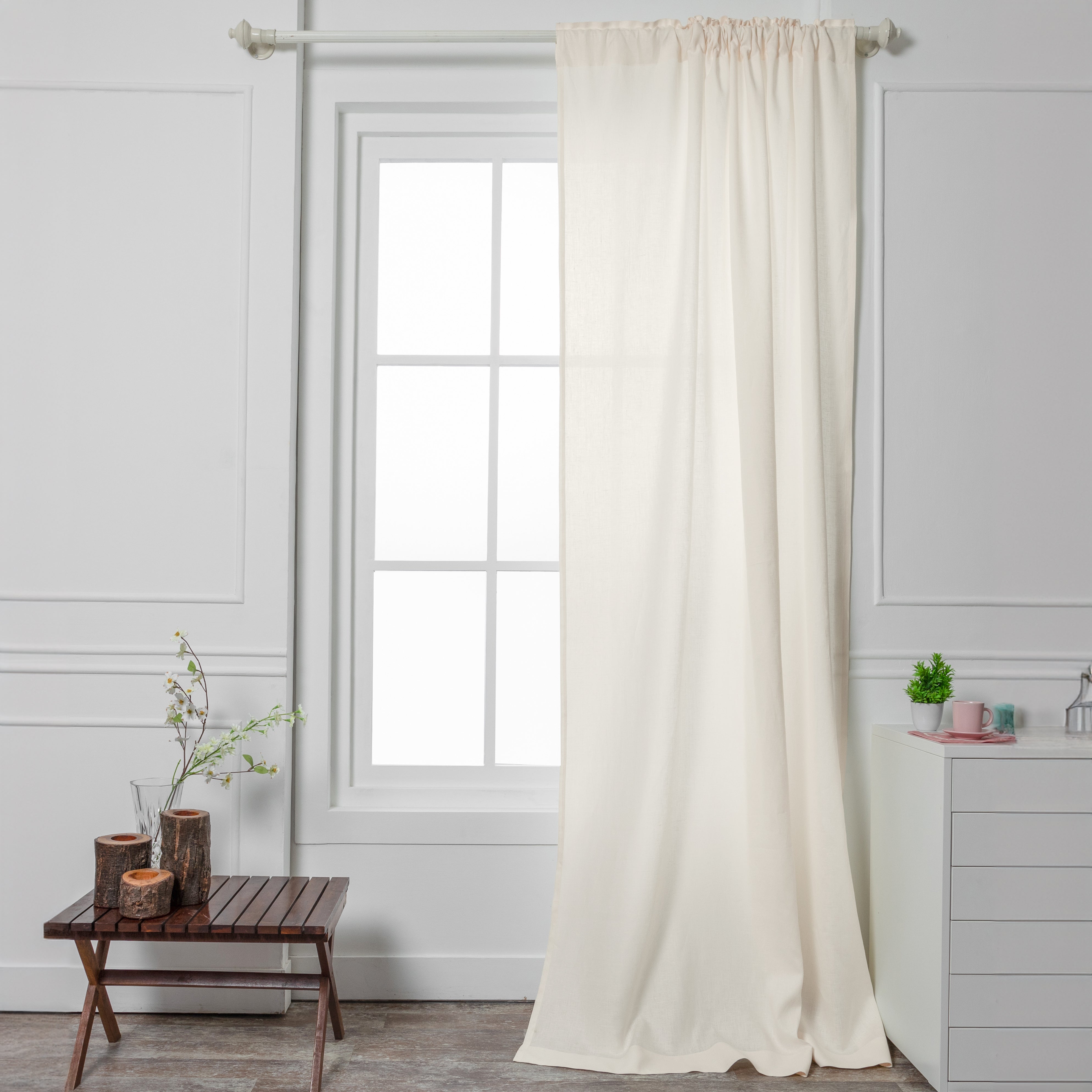 Ivory Linen Curtain - 