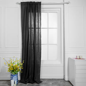 Black Linen Curtain | Set of 2 Panels