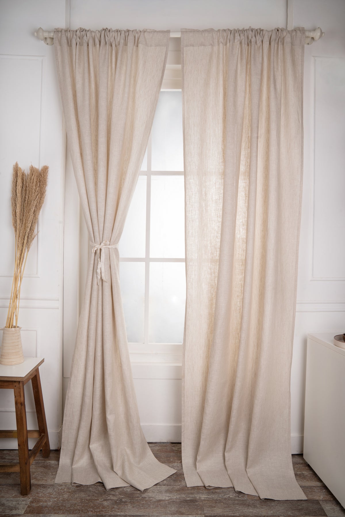 Light Natural Linen Curtain | Set of 2