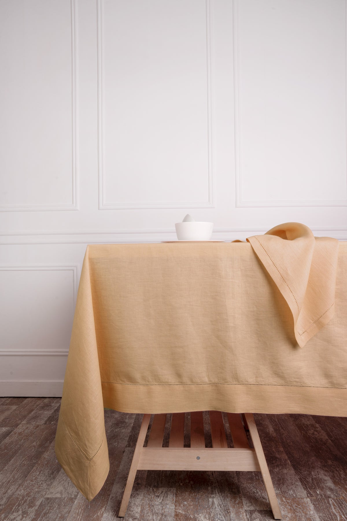 Beige Linen Tablecloth - Hemstitch
