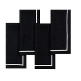 Black and White Linen Napkins, Reversible, 20 x 20 inch, 4 pcs