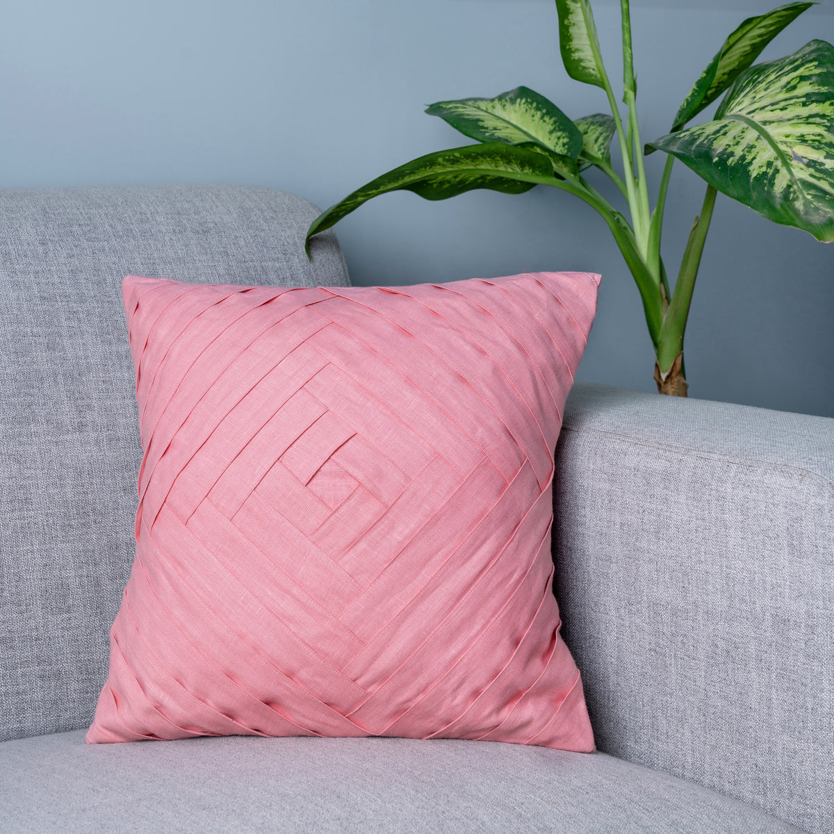 Dusty Pink Square Design Square Cushion Cover | Set of 4
